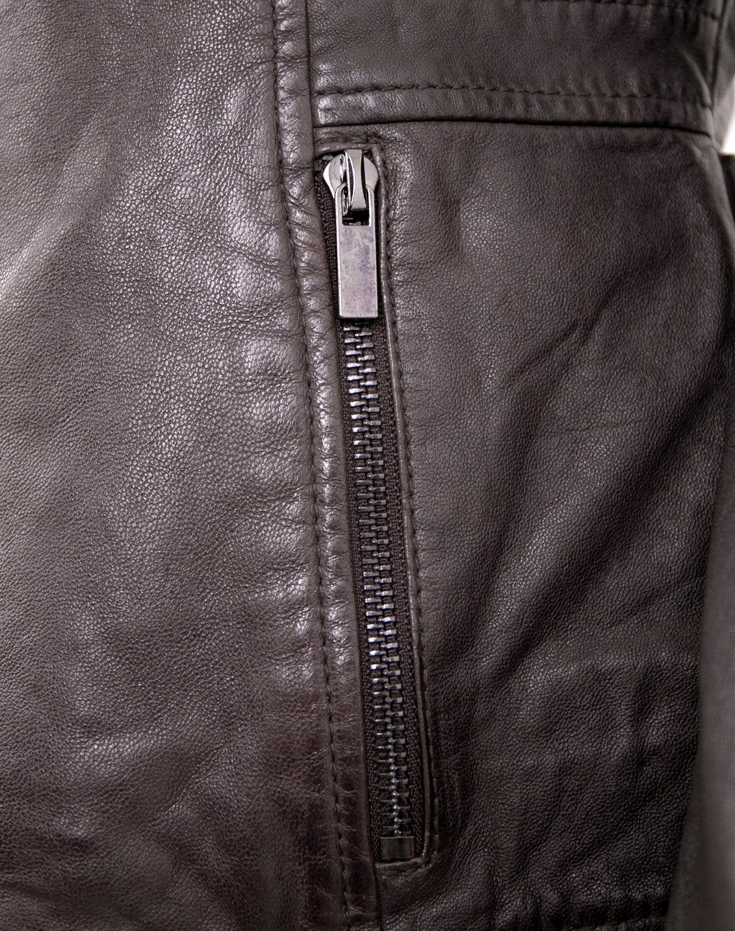 Jilani Lederjacke Enna-2 Jilani - Damen Lederjacke Lammnappa dunkelbraun – Bild 4 von 5