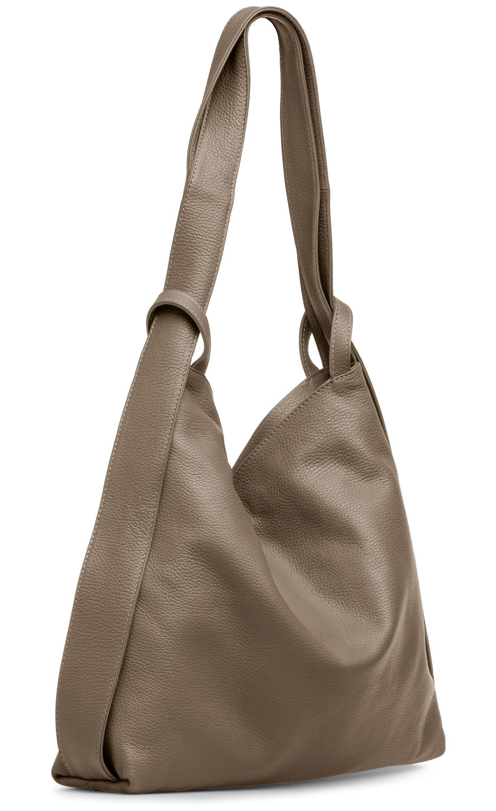 Caspar Schultertasche 2 in 1 XL Leder Damen Rucksack Tasche - PREMIUM LINE - Modell No.786, robust, elegant & unempfindlich - 100% Echtleder - Handmade in Italy