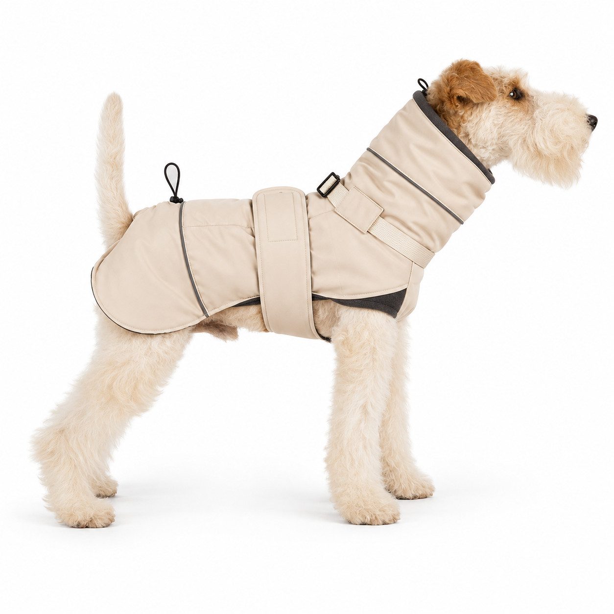 FLOCKI Pets™ Hundejacke Hundemantel Winter, gefüttert & wasserabweisend, wasserabweisendem Oberstoff, hohem Kragen, reflektierend