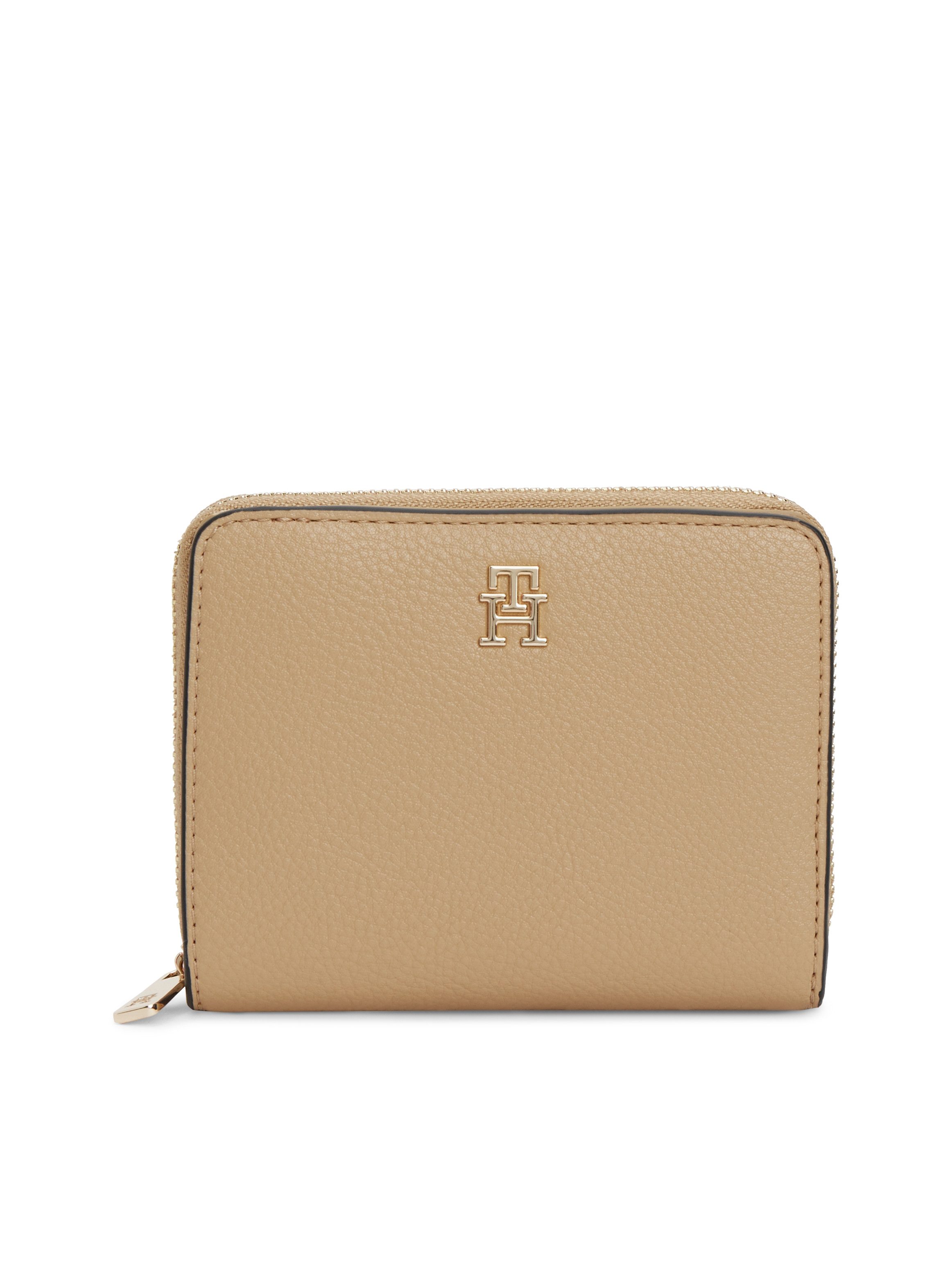 Tommy Hilfiger Geldbörse TH ICON MED ZA W/ FLAP SEASONAL, Damen Geldbeutel, Portemonnaie mit Logoschriftzug