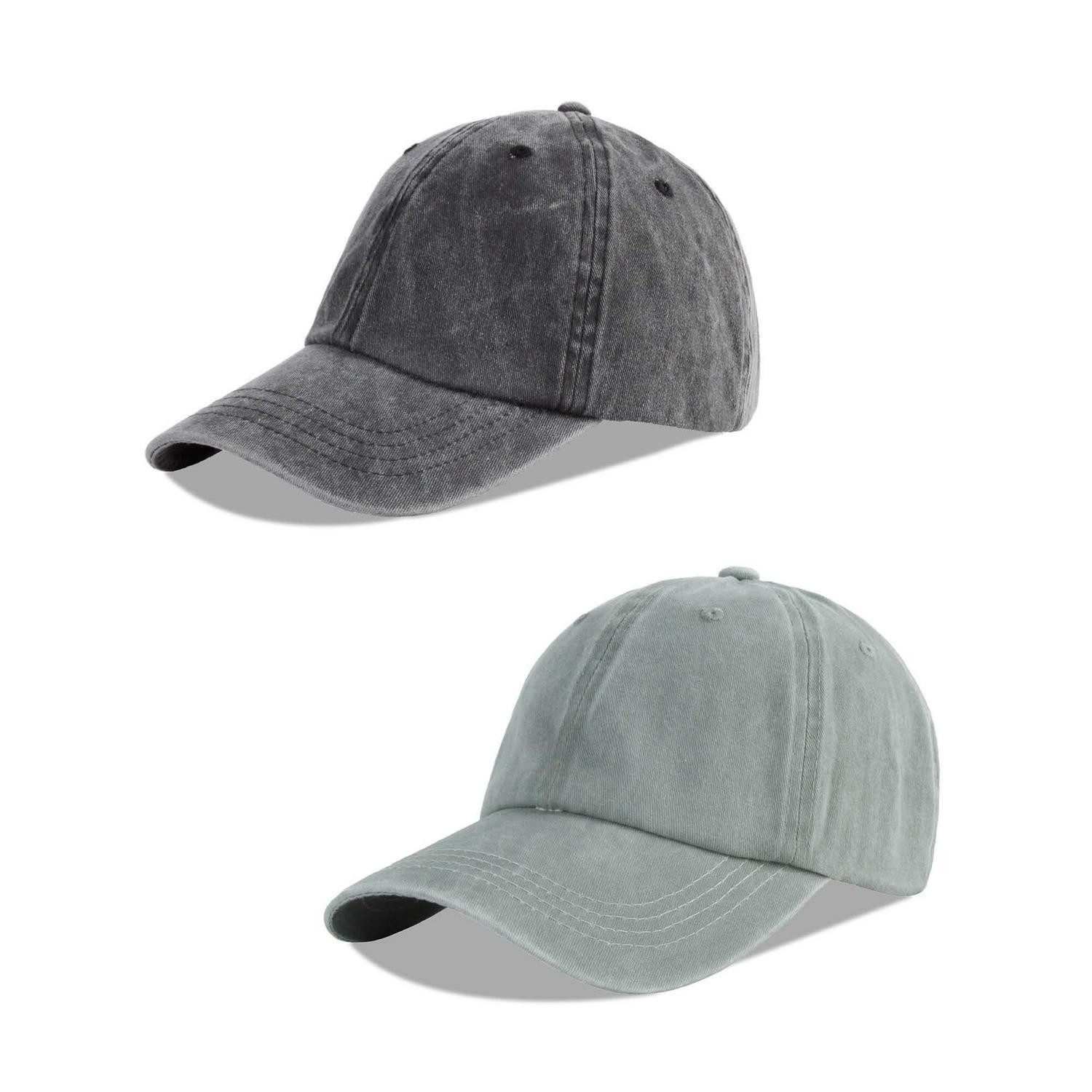 LuxusKollektion Baseball Cap Baseballcap Herren Damen Baumwolle Einheitsgröße Black+light Grey