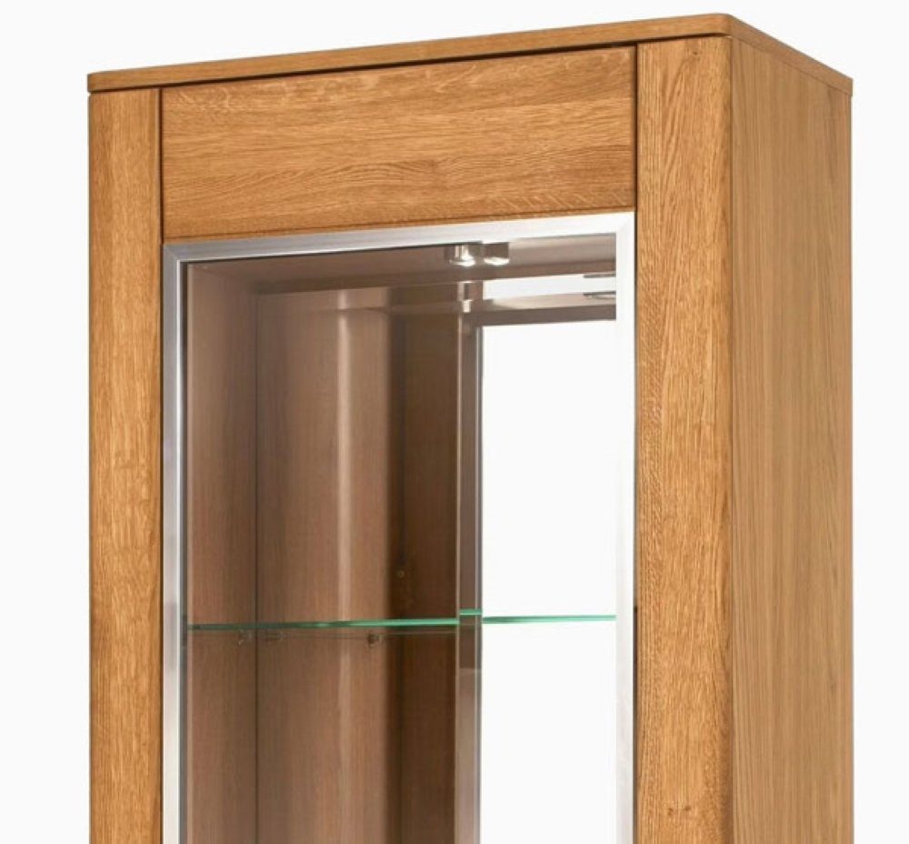 Feldmann-Wohnen 1-türig Vitrine (Latina, 70x42x200cm Honig Vitrine) Eiche Latina