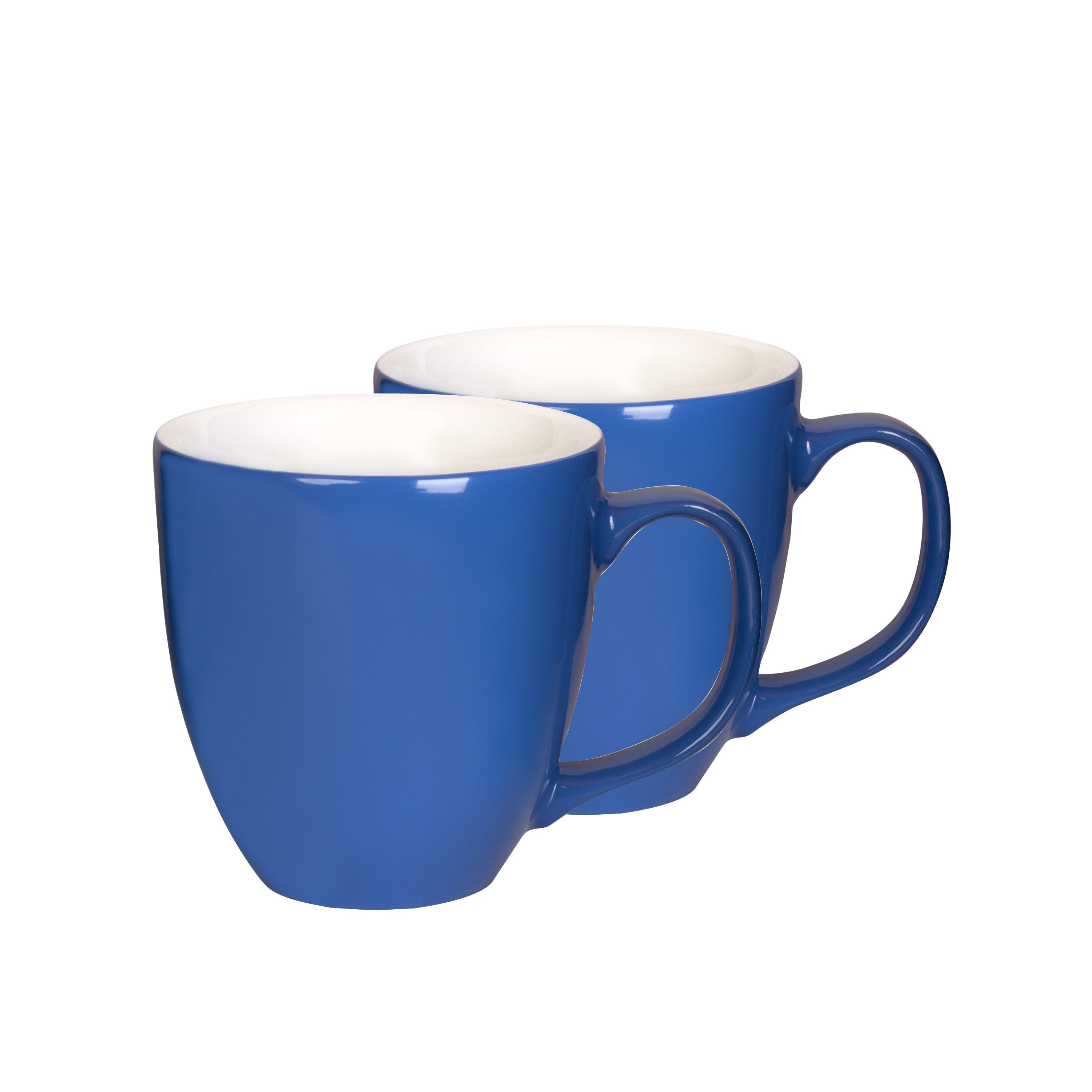 Mahlwerck Manufaktur 2er ml 450 Blue Tasse - 400 Set, Porzellan, Jumbotasse, glänzend, Pacific