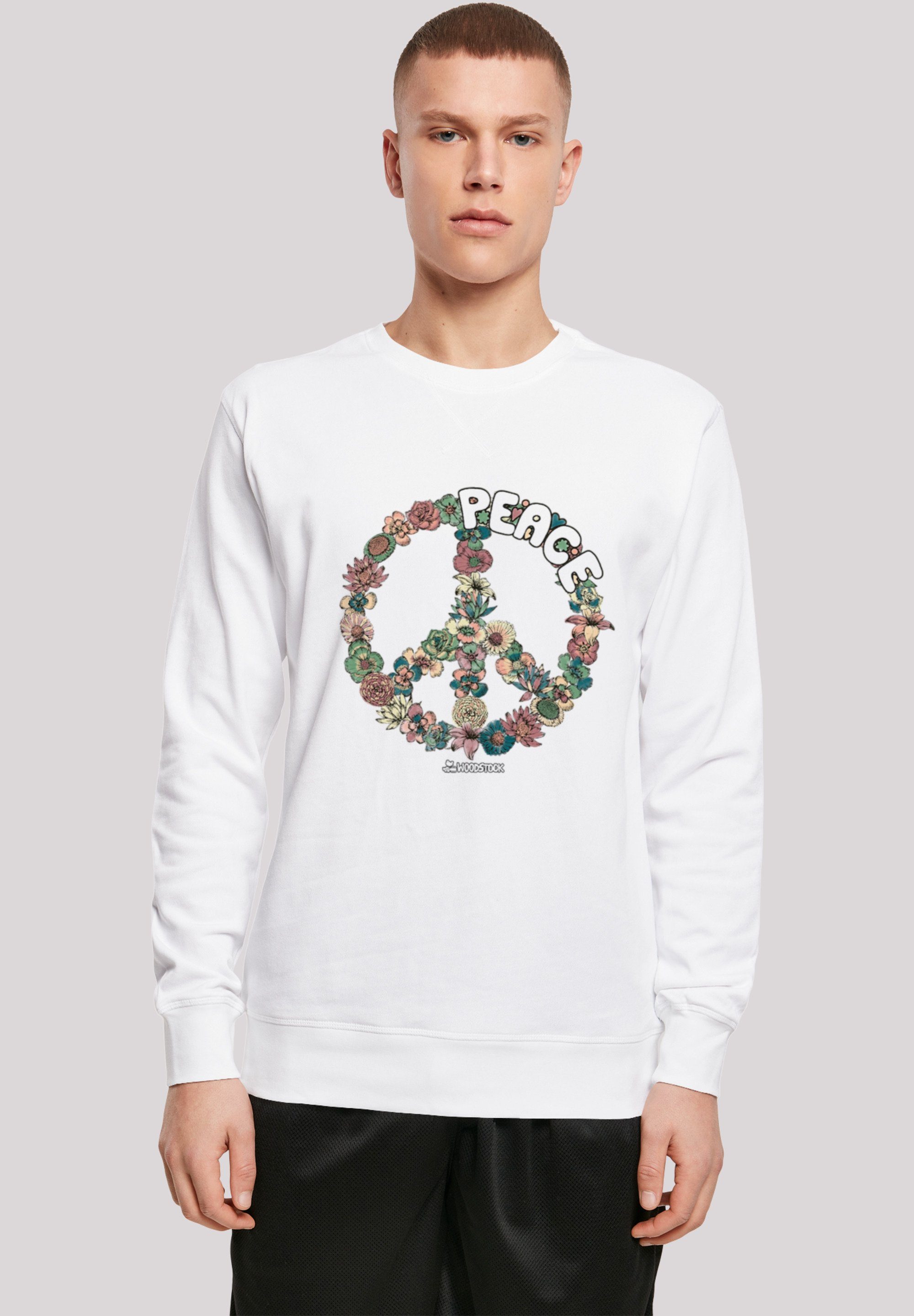 Herren Pullover F4NT4STIC Sweatshirt Sweatshirt 'Woodstock Peace Zeichen Blumen'