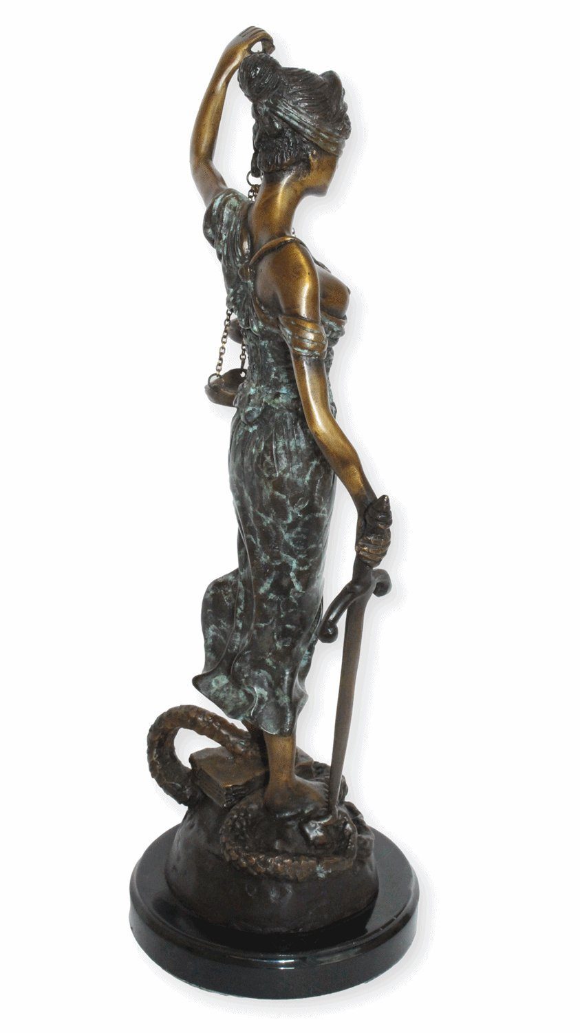 GartenDeko cm mit Waage Bronze Justitia JS Bronzefigur 43 H Justizia Skulptur Dekofigur
