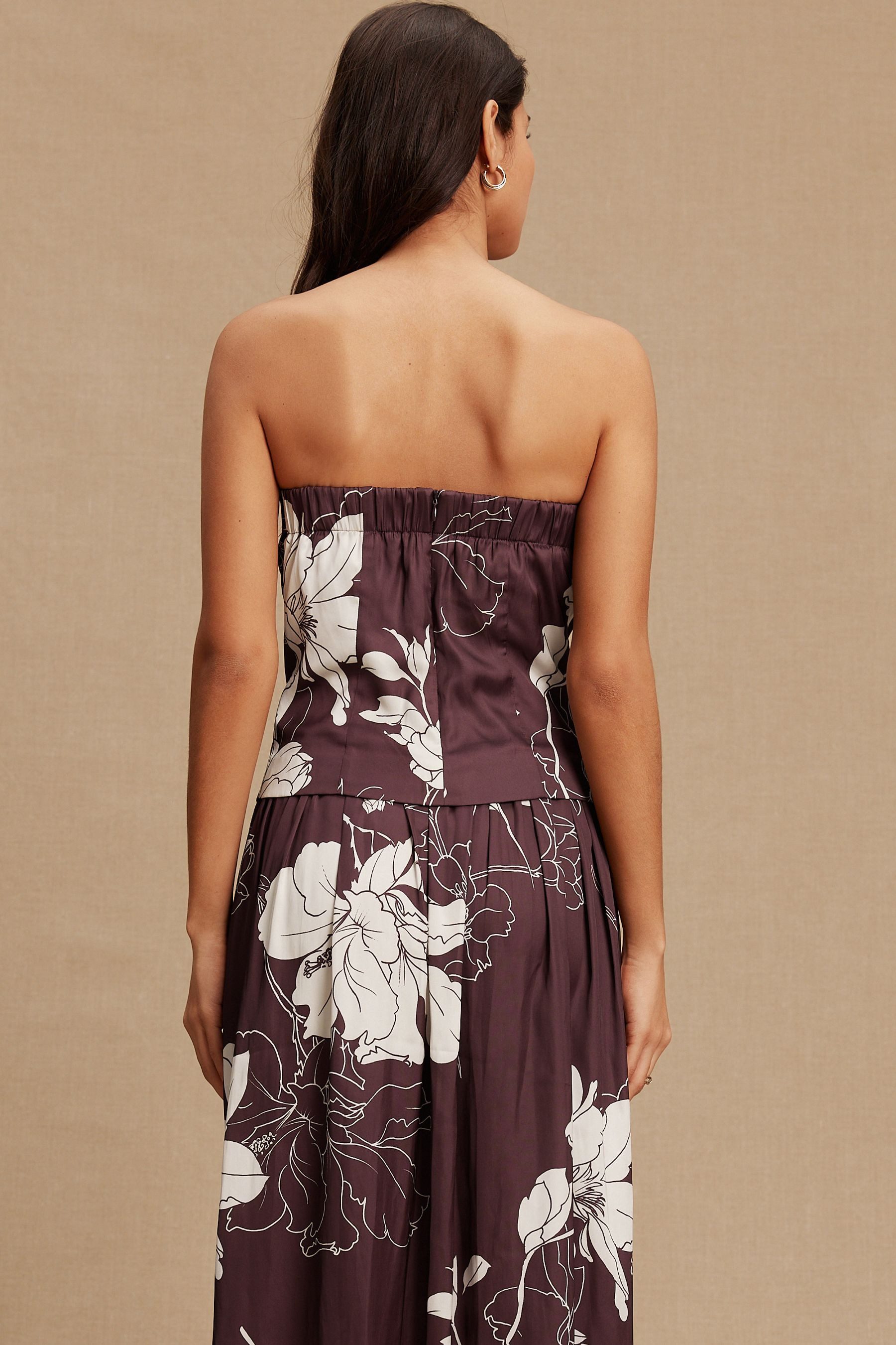 Next Bandeautop Bandeau-Oberteil aus Satin mit Print, Kurzgröße (1-tlg)