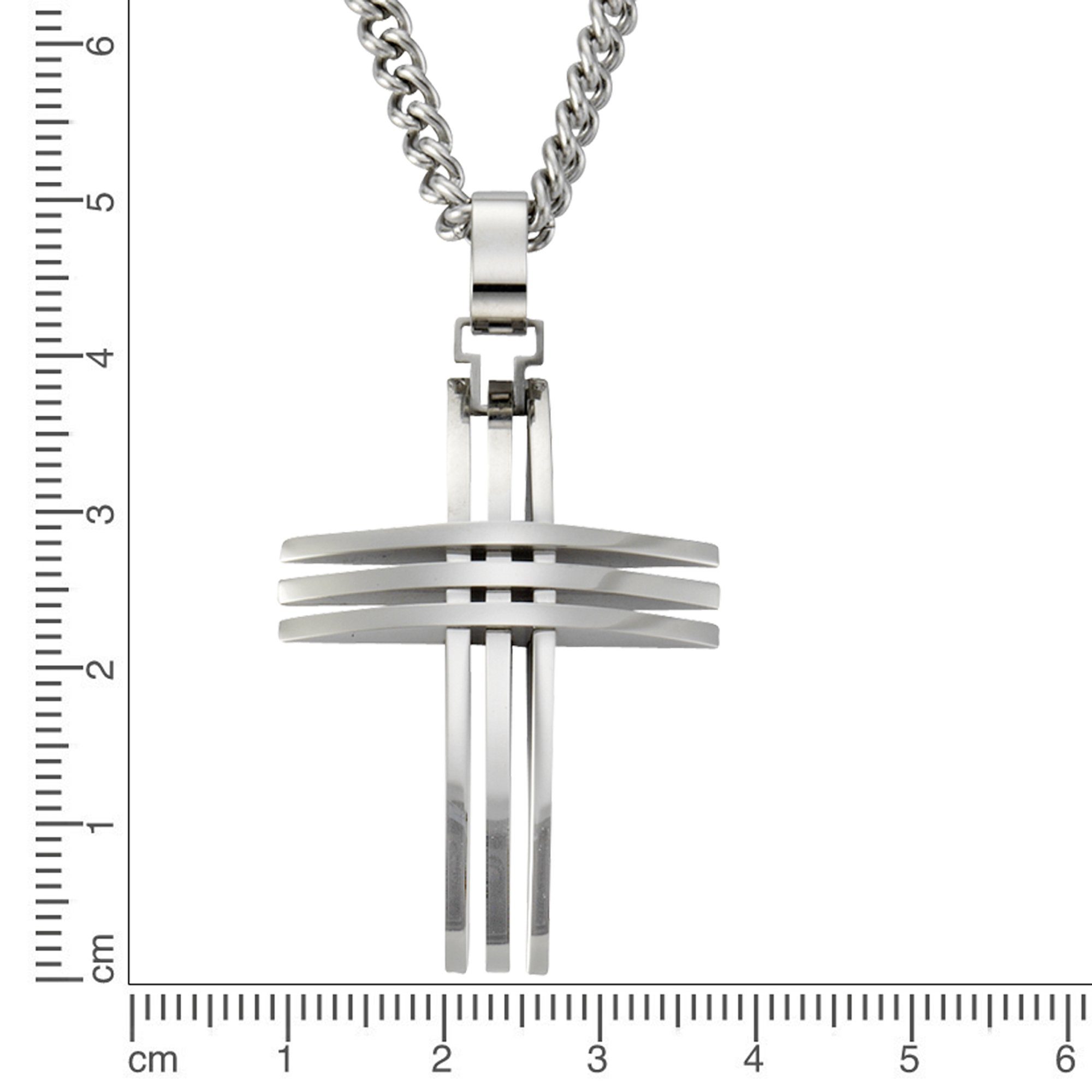 Zeeme Lange Kette Edelstahl mit Kreuz-Anhänger 70cm lang günstig online kaufen