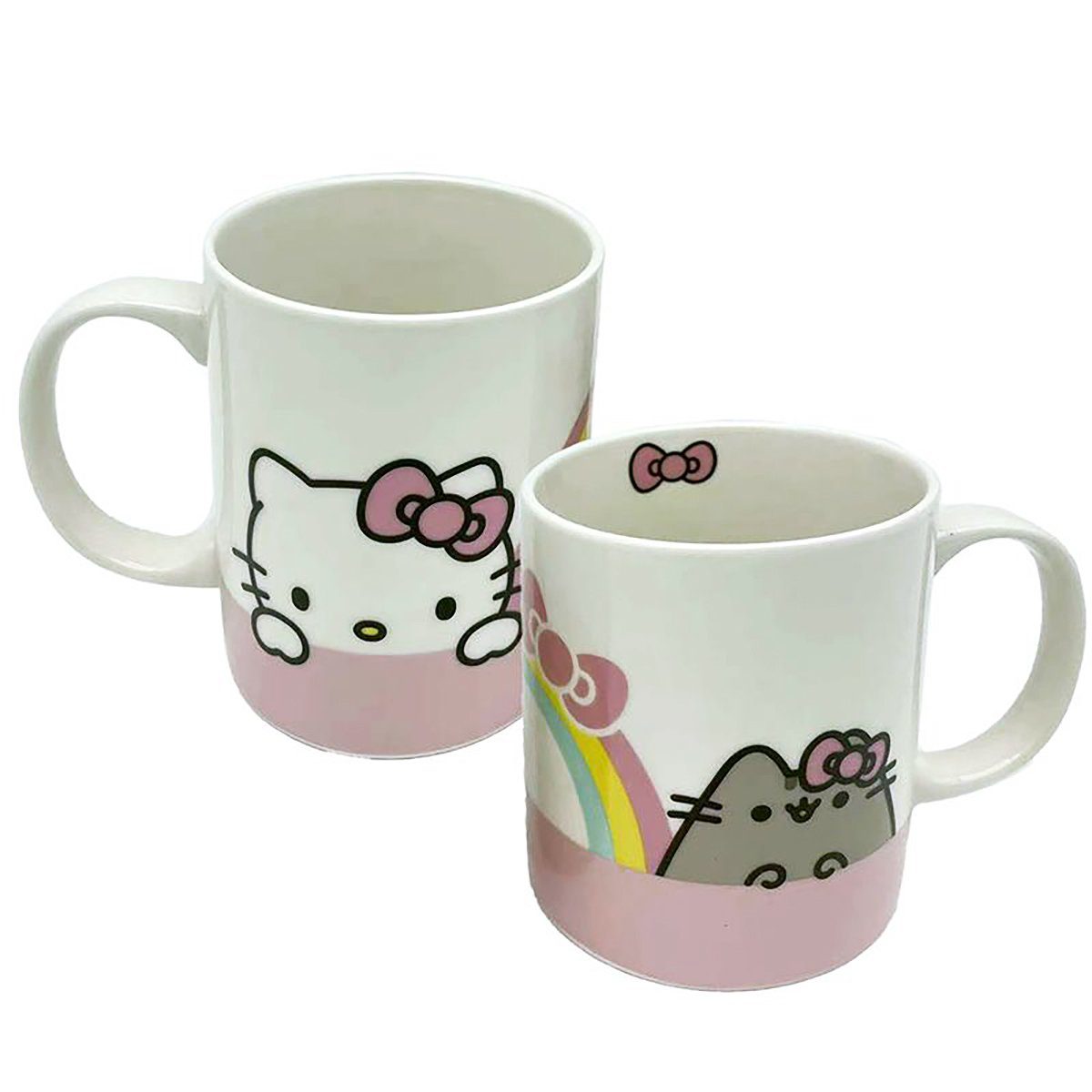 Puckator Tasse »Pusheen & Hello Kitty Tasse Rainbow & Bows«, Porzellan