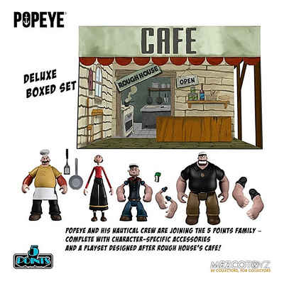 MEZCO Actionfigur Popeye 5 Points Actionfigur Deluxe Box Set