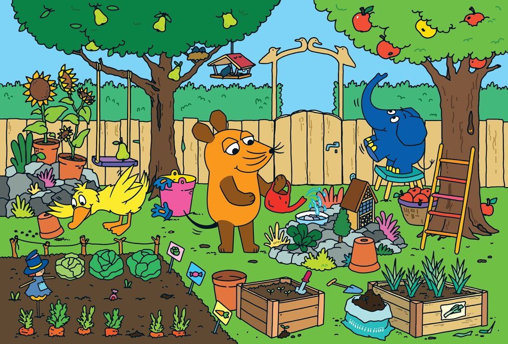 Schmidt Spiele Puzzle 3 x 48 Teile Kinder Puzzle Die Maus Ein Tag mit der Maus 56394, 48 Puzzleteile