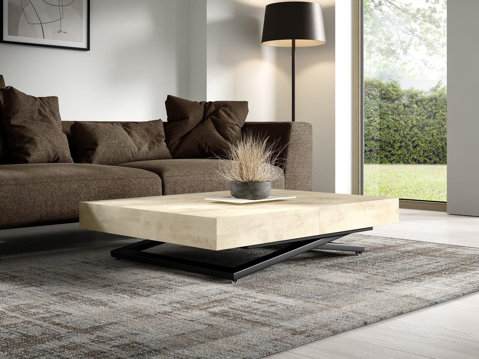 Compleo Couchtisch ausziehbar und höhenverstellbar, Modern Design, 120/200 günstig online kaufen