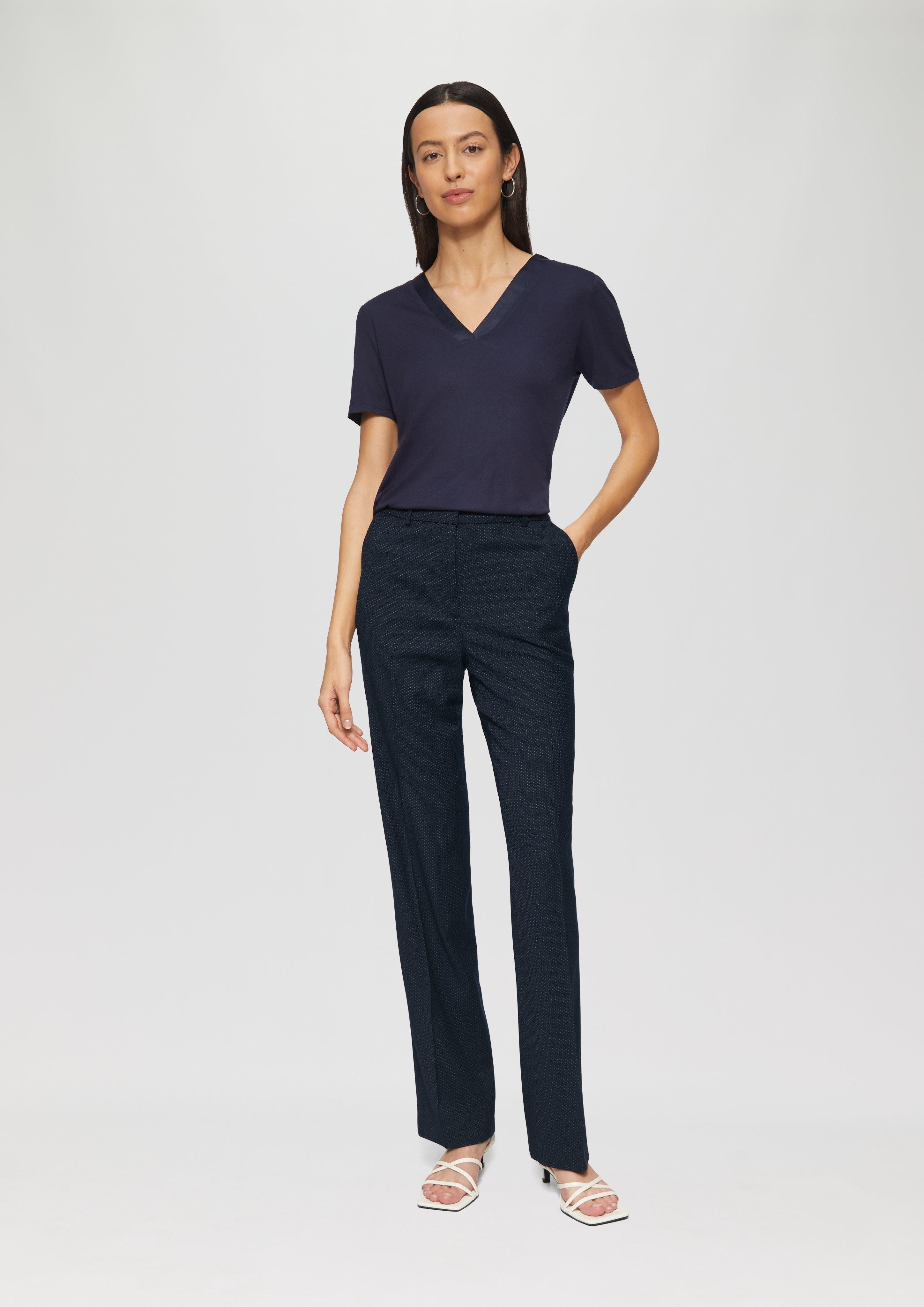 s.Oliver BLACK LABEL Stoffhose Fein gepunktete günstig online kaufen