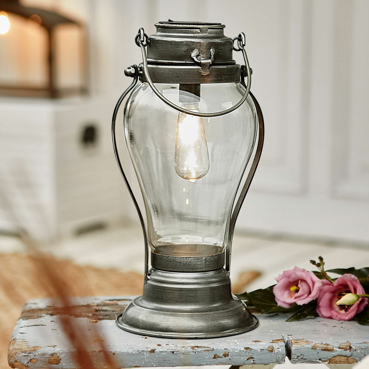 Mirabeau LED Laterne Solar-Laterne Melini antikgrau