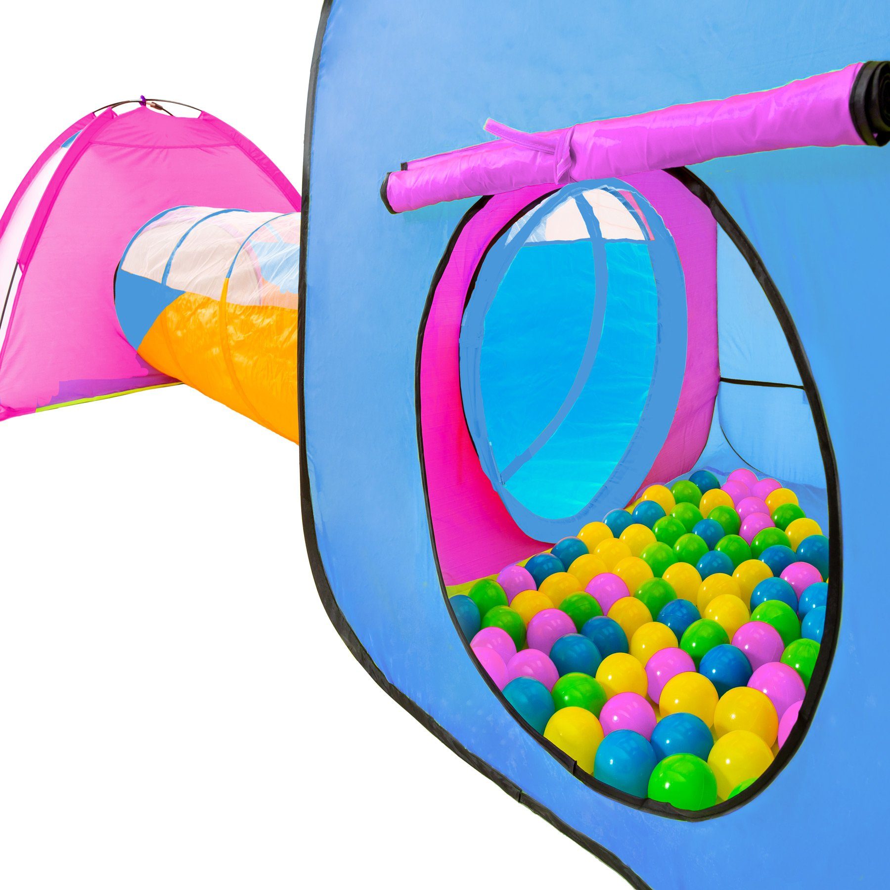 tectake Spielzelt Kinderzelt mit Tunnel, 200 Bällen und Tasche mit Tunnel, günstig online kaufen