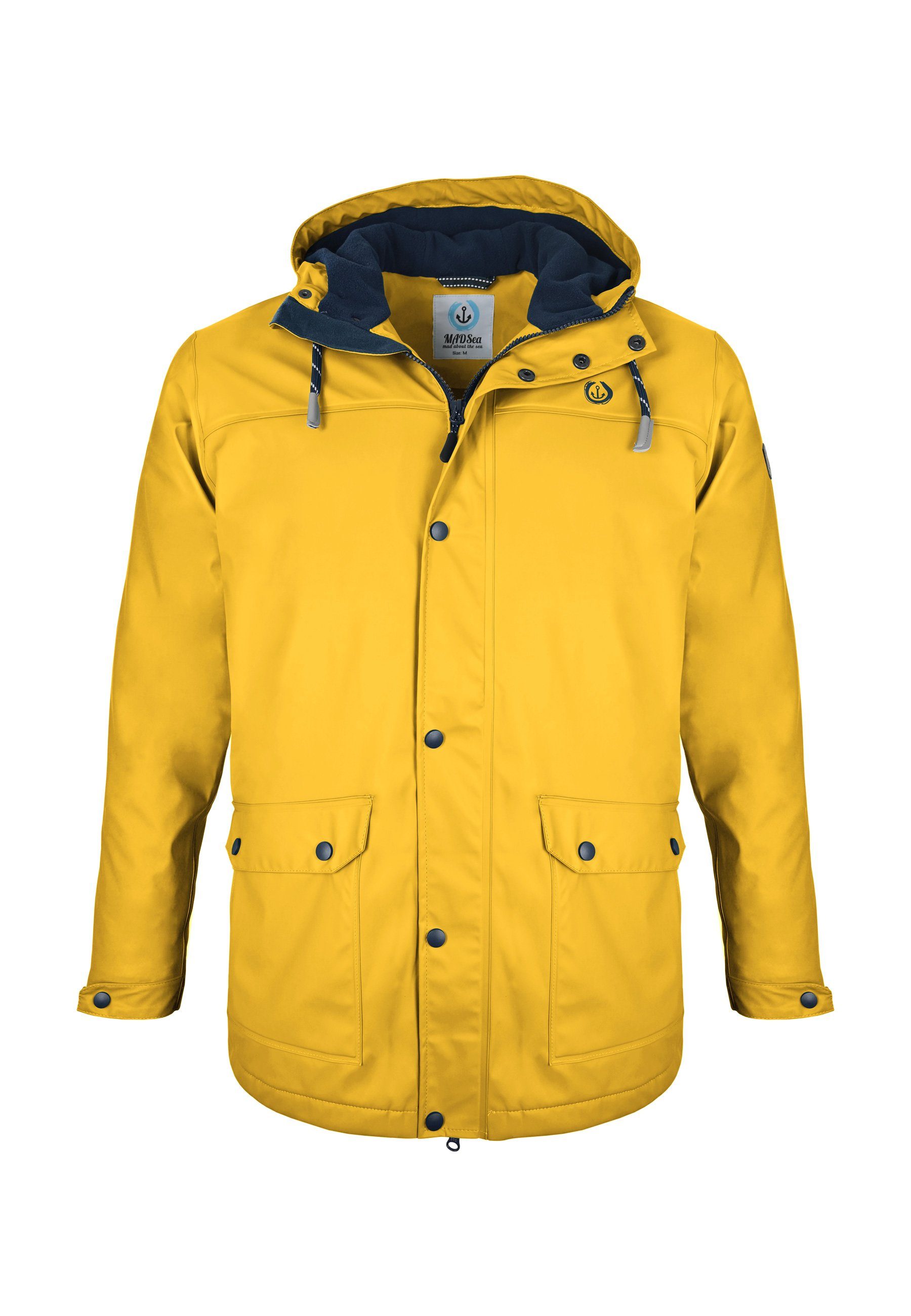 MADSea Winterjacke Friesennerz Regenparka mit kuscheligem Fleeceinnenfutter gelb