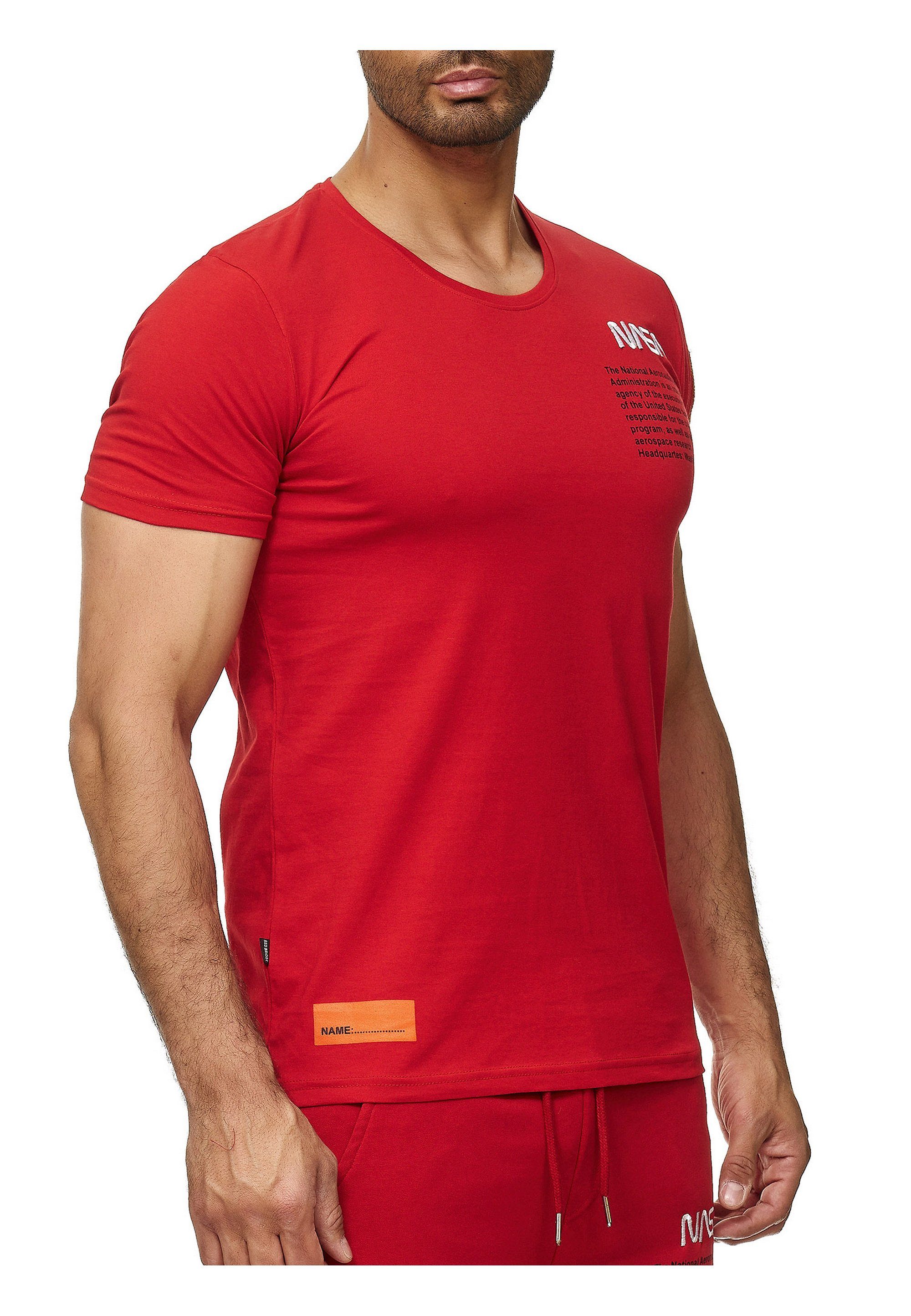rot NASA-Design Tucson T-Shirt mit RedBridge gesticktem