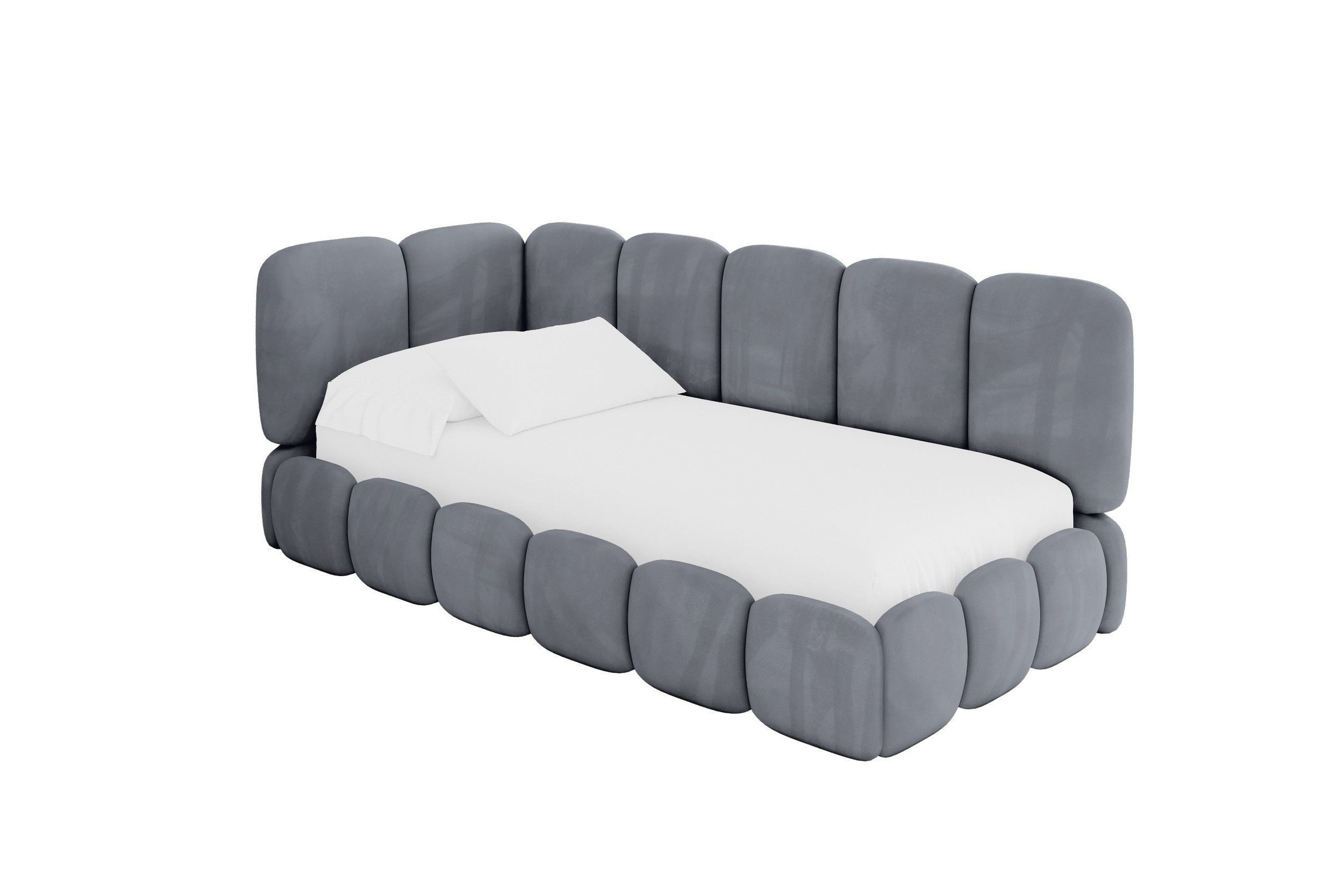 ALTDECOR Jugendbett AVRY (Jugendbett mit Bettkasten und Lattenrost, Polsterbett ohne Matratze), Einzelbett mit Stauraum, Bett mit Kopfteil – Bild 2 von 5
