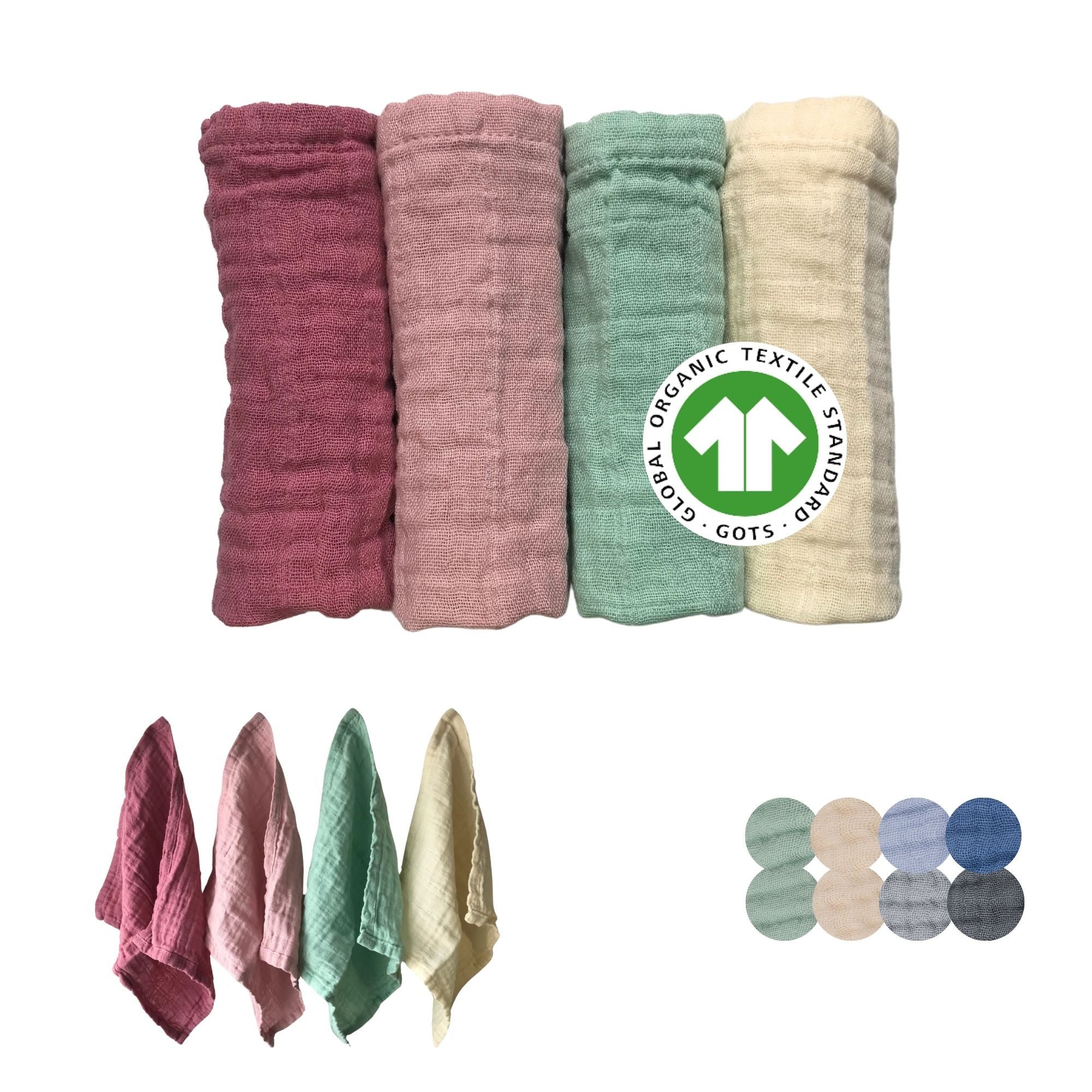 furora BABY Spucktuch Baby Mulltücher Sets (Bio-Musselin: super soft) 80x80cm oder 25x25cm, Sehr weich