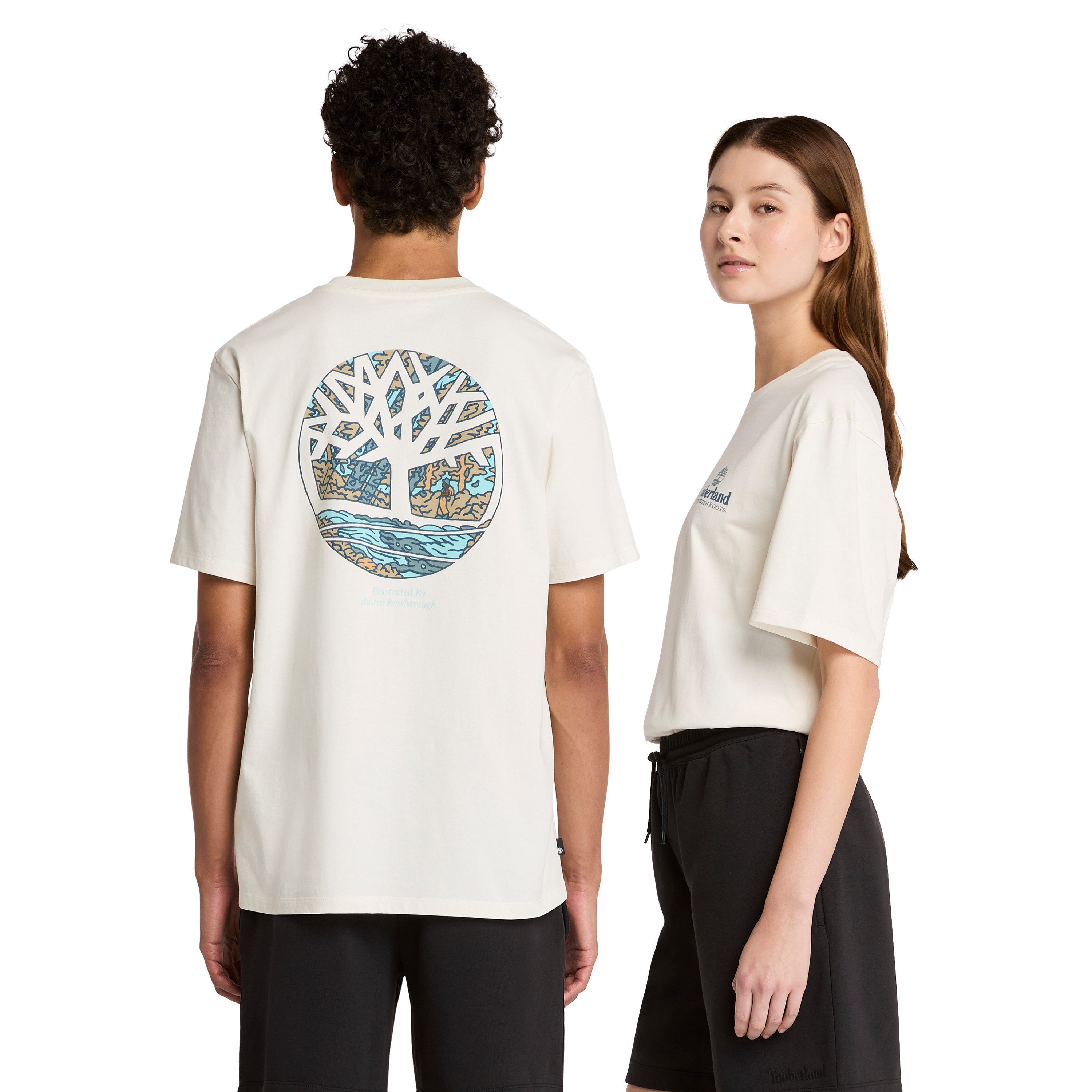 Timberland T-Shirt Illustrated Tree Logo Back Graphic für sportliche Aktivitäten, sportlicher Stil, Kurzarmdesign