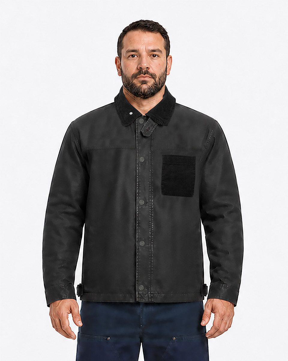 YOUTHUP Allwetterjacke Herren dünne Übergangsjacke mit Kord‑Kragen - robust, winddicht