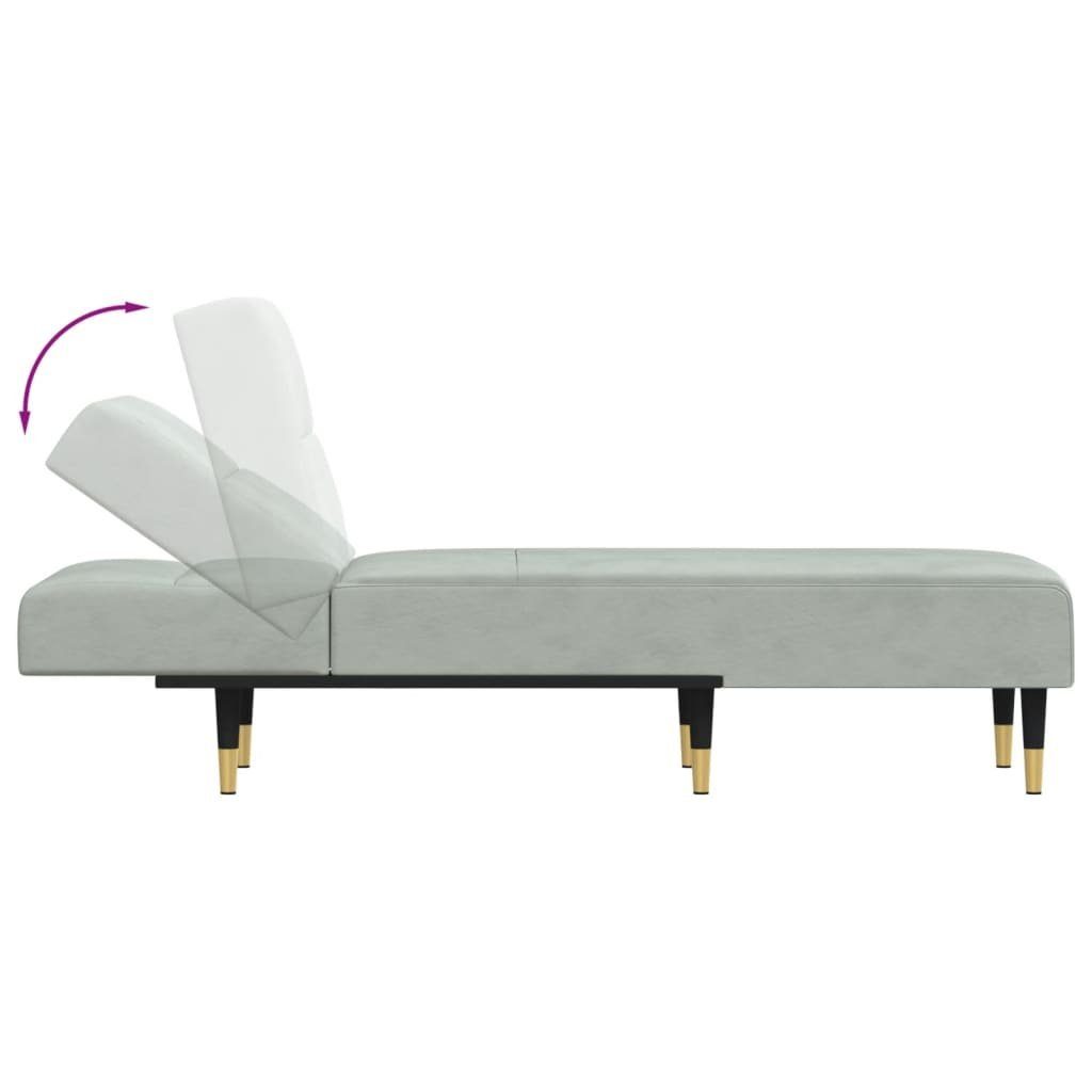 Hellgrau Chaiselongue Teile Chaiselongue vidaXL Samt, 1