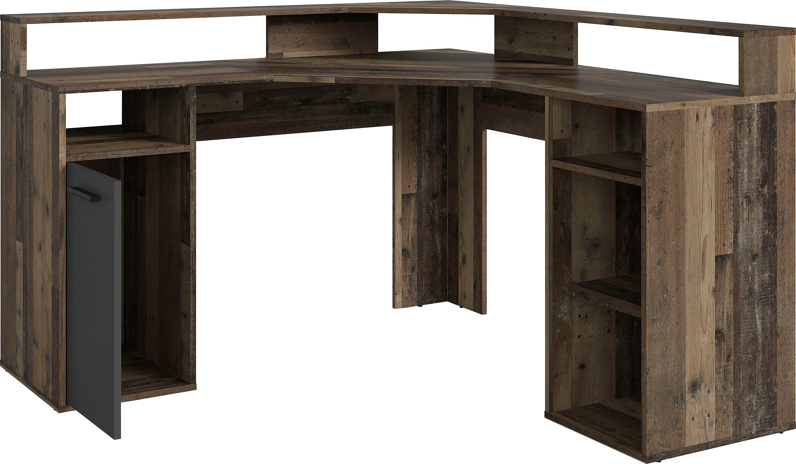 | / Wood | 139 Old Breite Fox, cm, Wood Old Old Wood moderner Gamingtisch byLIVING Anthrazit Eckschreibtisch