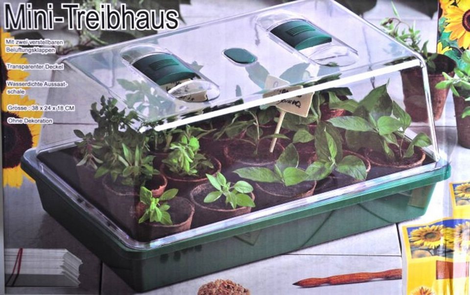 BURI Anzuchttopf »Mini-Zimmergewächshaus Anzuchttöpfe Anzuchtschale Frühbeet Treibhaus Gewächshaus«