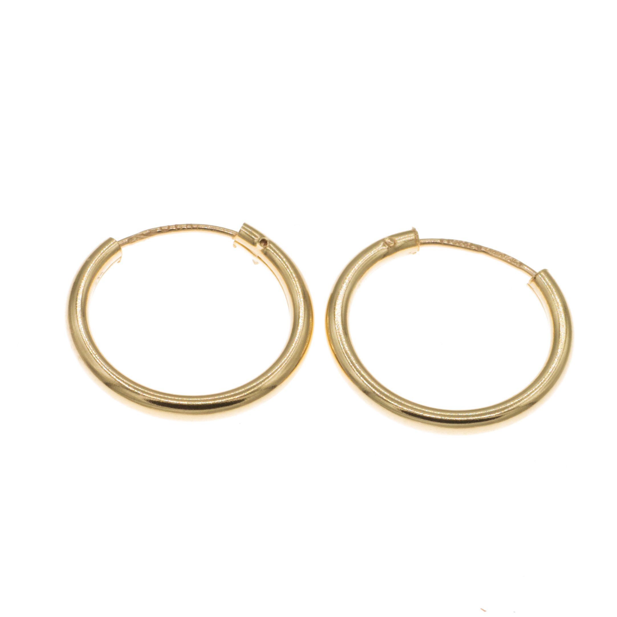 Paar Creolen Kleine Creolen aus 585 Gold 14 Karat, 1,25 cm Durchmesser