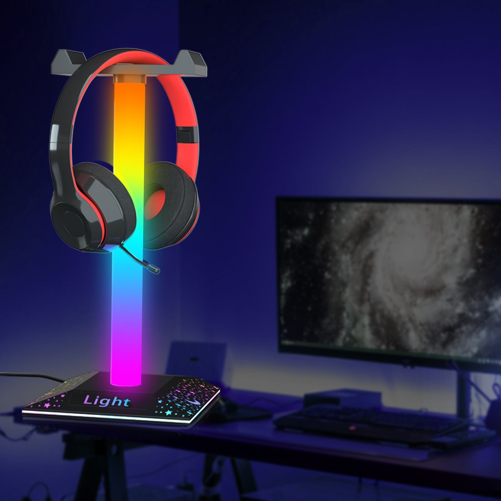 Rosnek LED Stripe RGB, Musik Sync Rhythmus,Für Gaming Zimmer Desktop Deko,  LED Atmosphäre Streifen Lichtleiste