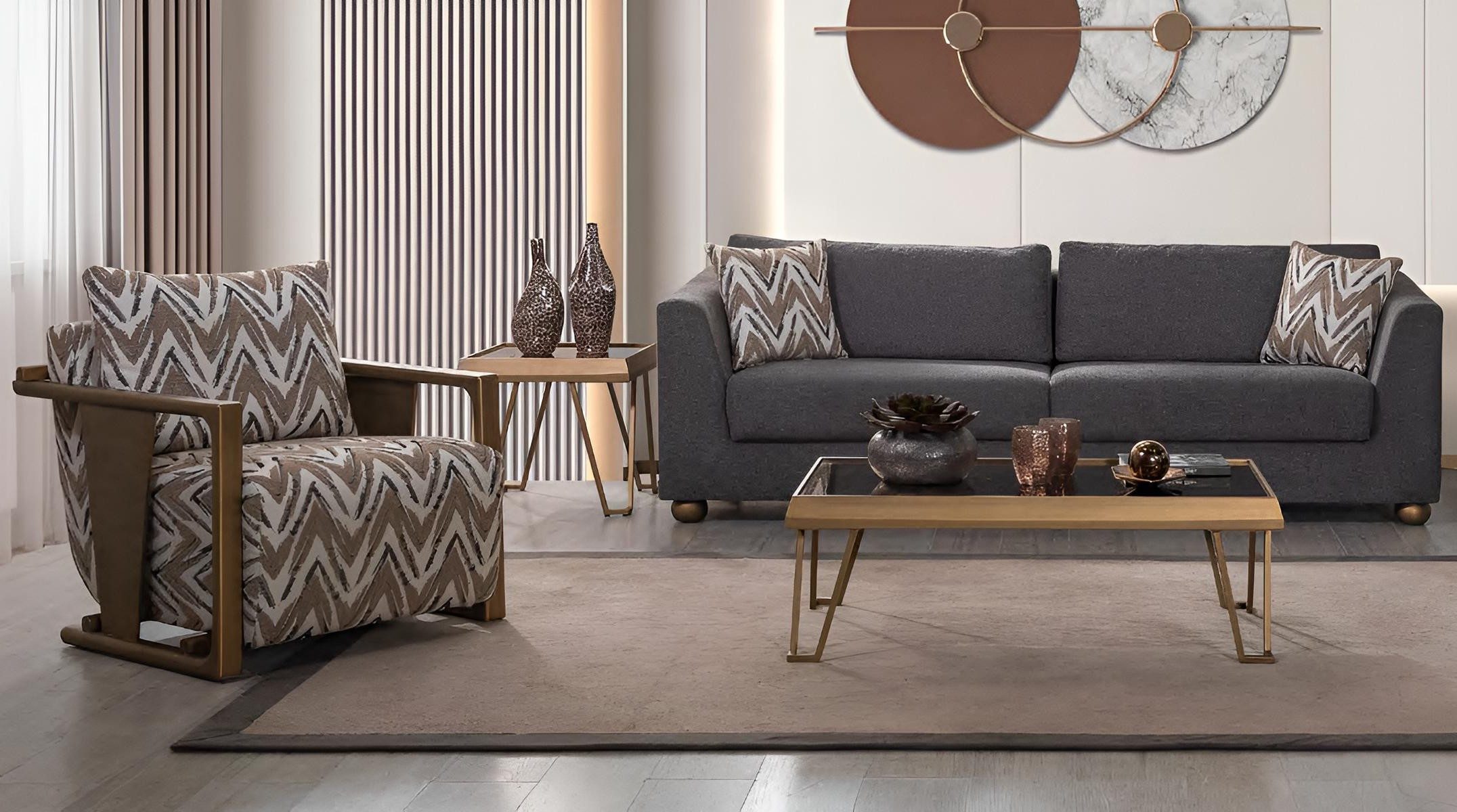 Xlmoebel Couchtisch Goldener Tisch im modernen, minimalistischen Design, Made in Europa