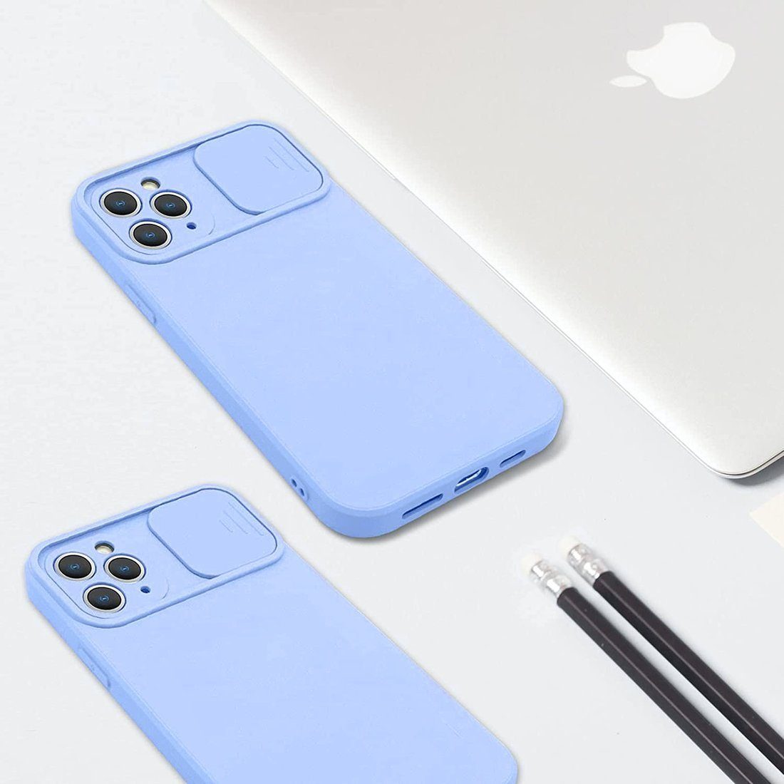 cofi1453 Handyhülle 360 Grad Schutz CamShield Silikon kompatibel mit iPhone 12 Pro, Cover Schutzhülle