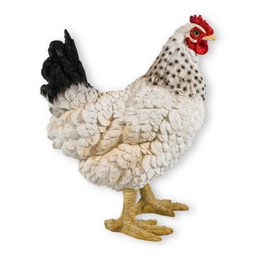 colourliving Tierfigur Gartendeko Huhn Figur Weiß 35cm stehend Deko Huhn, handbemalt, realistische Darstellung