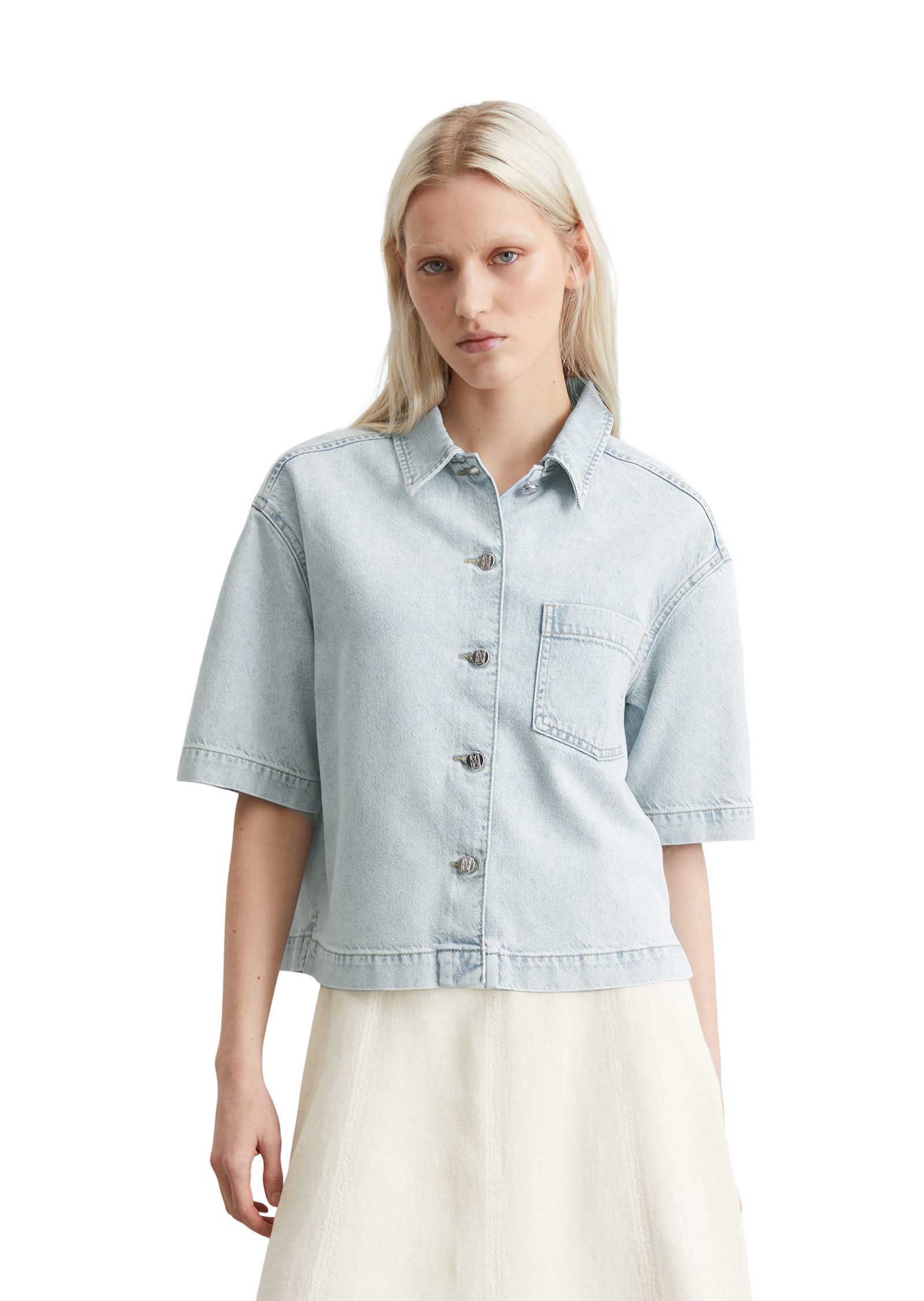 Jeansbluse aus Lyocell-Organic-Cotton-Mix