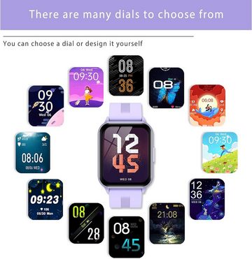 SUPBRO Smartwatch (1,69 Zoll, Android iOS), Fitness Tracker Wasserdicht IP68 Armbanduhr Bluetooth mit 2 Armbänder