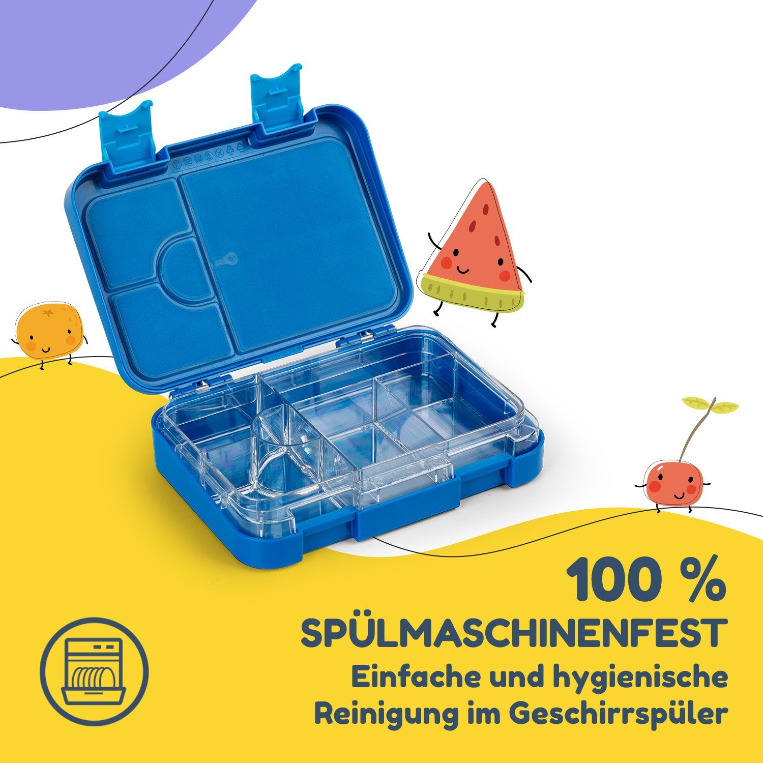 Klarstein Frischhaltedose junior schmatzfatz Lunchbox, Kunststoff Blau