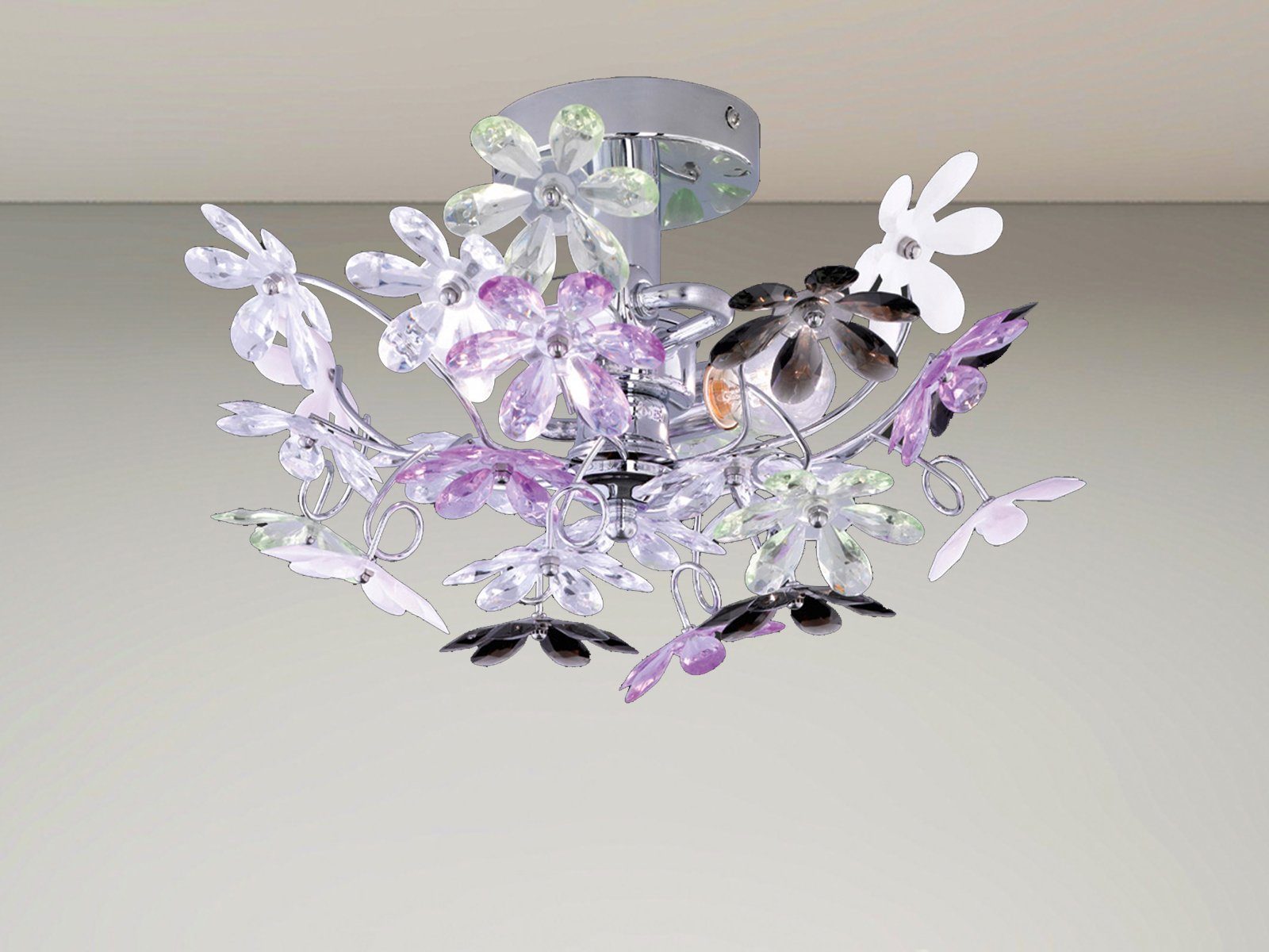 Dimmfunktion, Jugendzimmer Designer-lampe Blüten, LED wechselbar, & ausgefallene Galerie, meineWunschleuchte Ø Deckenleuchte, 38cm LED Warmweiß, mit