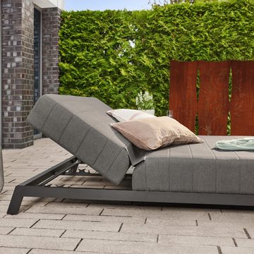 HOME DELUXE Doppelliege Sonnenliege VALENCIA, Gartenlounge mit bequemer Polsterung I Loungeliege, Gartenliege