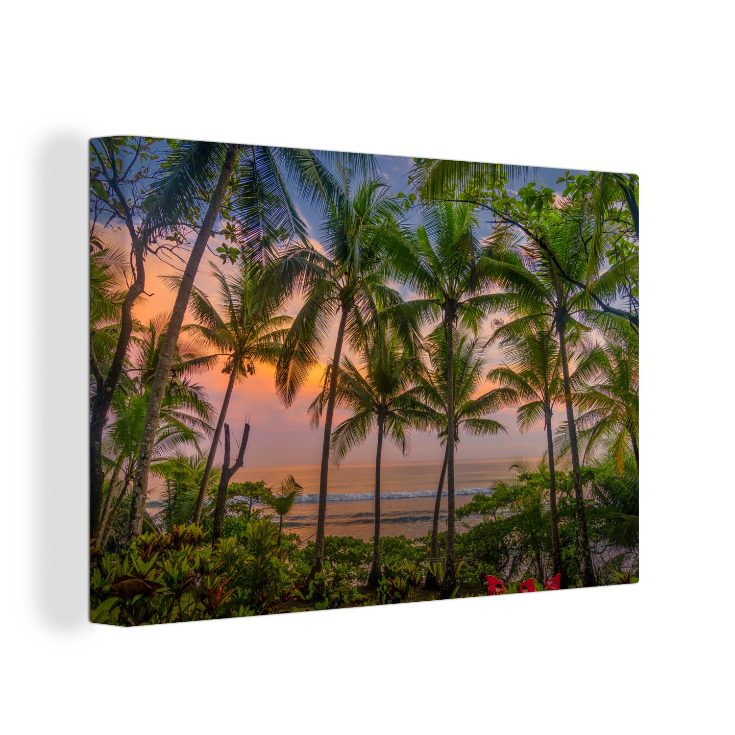 OneMillionCanvasses® Leinwandbild Schöner Himmel und Palmen im Corcovado-Nationalpark, (1 St), Wandbild Leinwandbilder, Aufhängefertig, Wanddeko, 30x20 cm