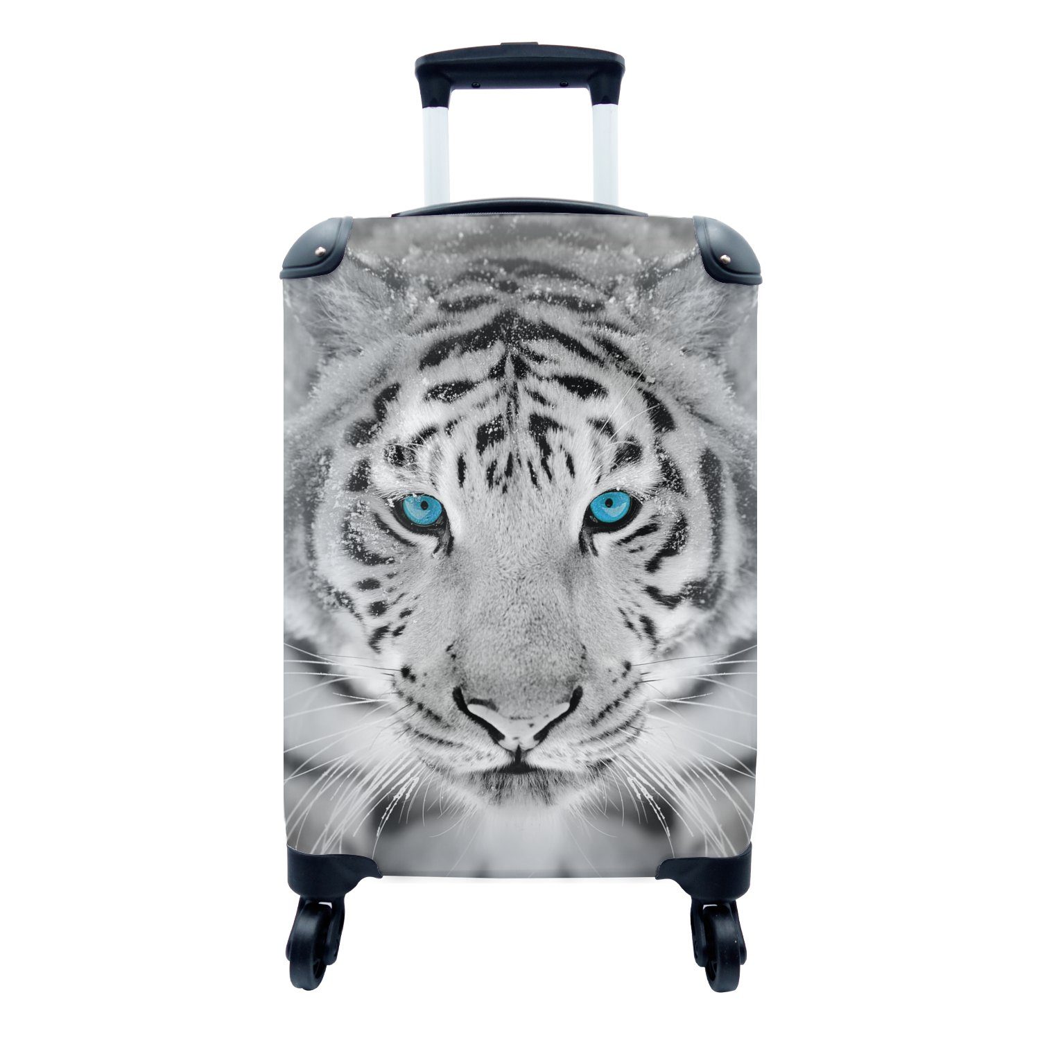 MuchoWow Handgepäckkoffer Tiger - Winter - Tiere, 4 Rollen, Reisetasche mit rollen, Handgepäck für Ferien, Trolley, Reisekoffer | Handgepäck-Koffer