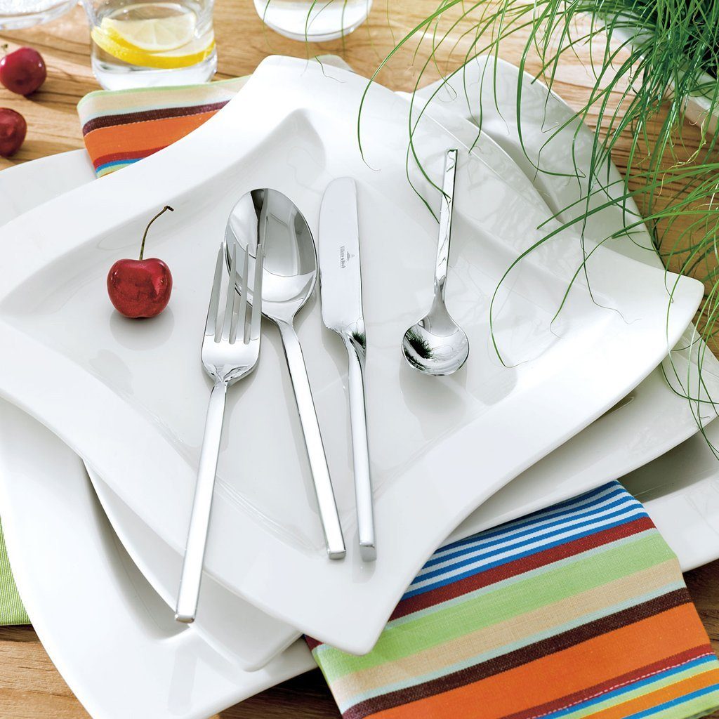 Villeroy & Boch Besteck-Set NewWave Tafelbesteck 30-teilig (30-tlg), 6 Personen, Edelstahl, Edelstahl, 30 Stck, spülmaschinenfest, Made in Germany