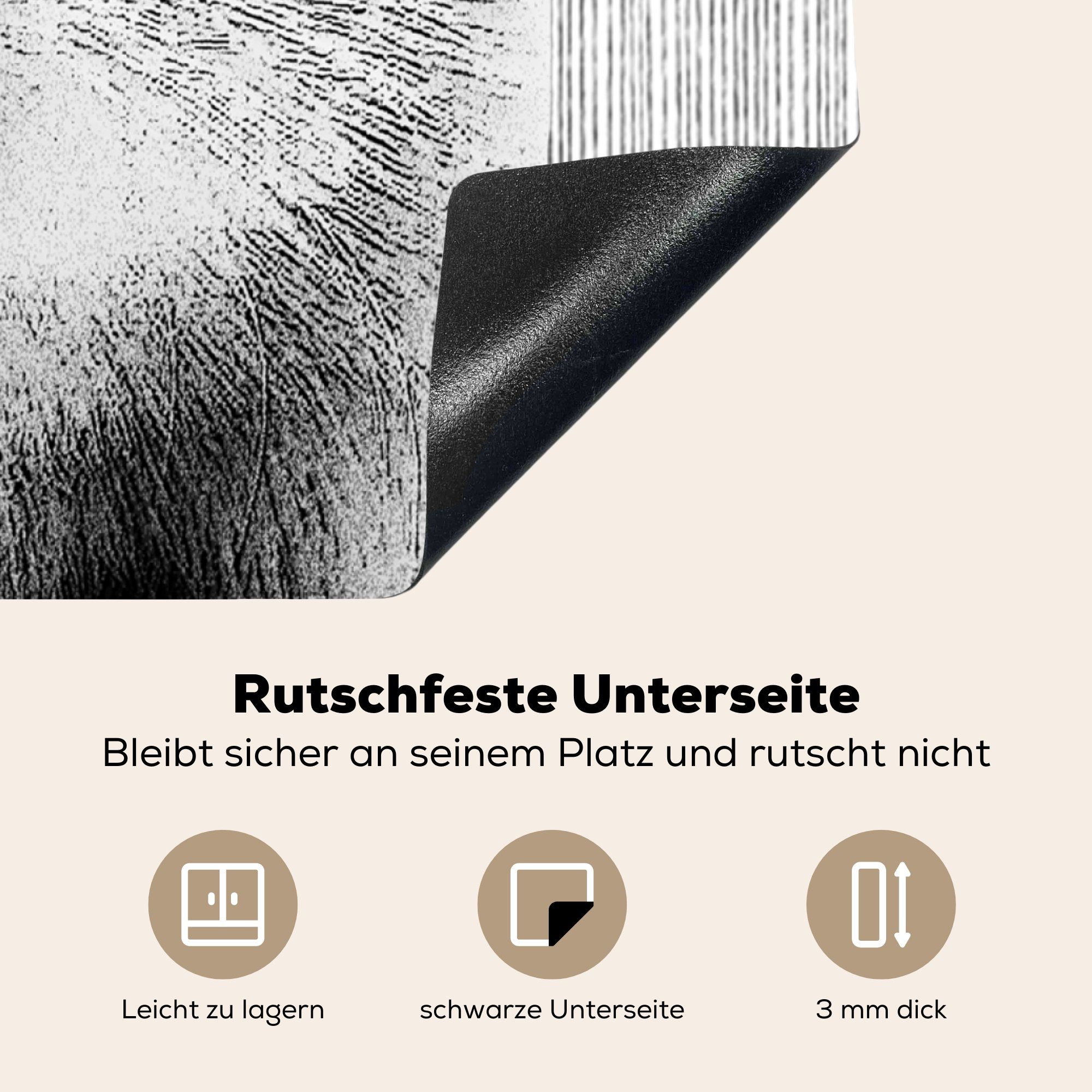 Arbeitsplatte MuchoWow - (1 tlg), für Brille Meerschweinchen Hipster, Baskenmütze 78x78 Vinyl, - - Herdblende-/Abdeckplatte küche Ceranfeldabdeckung, cm,