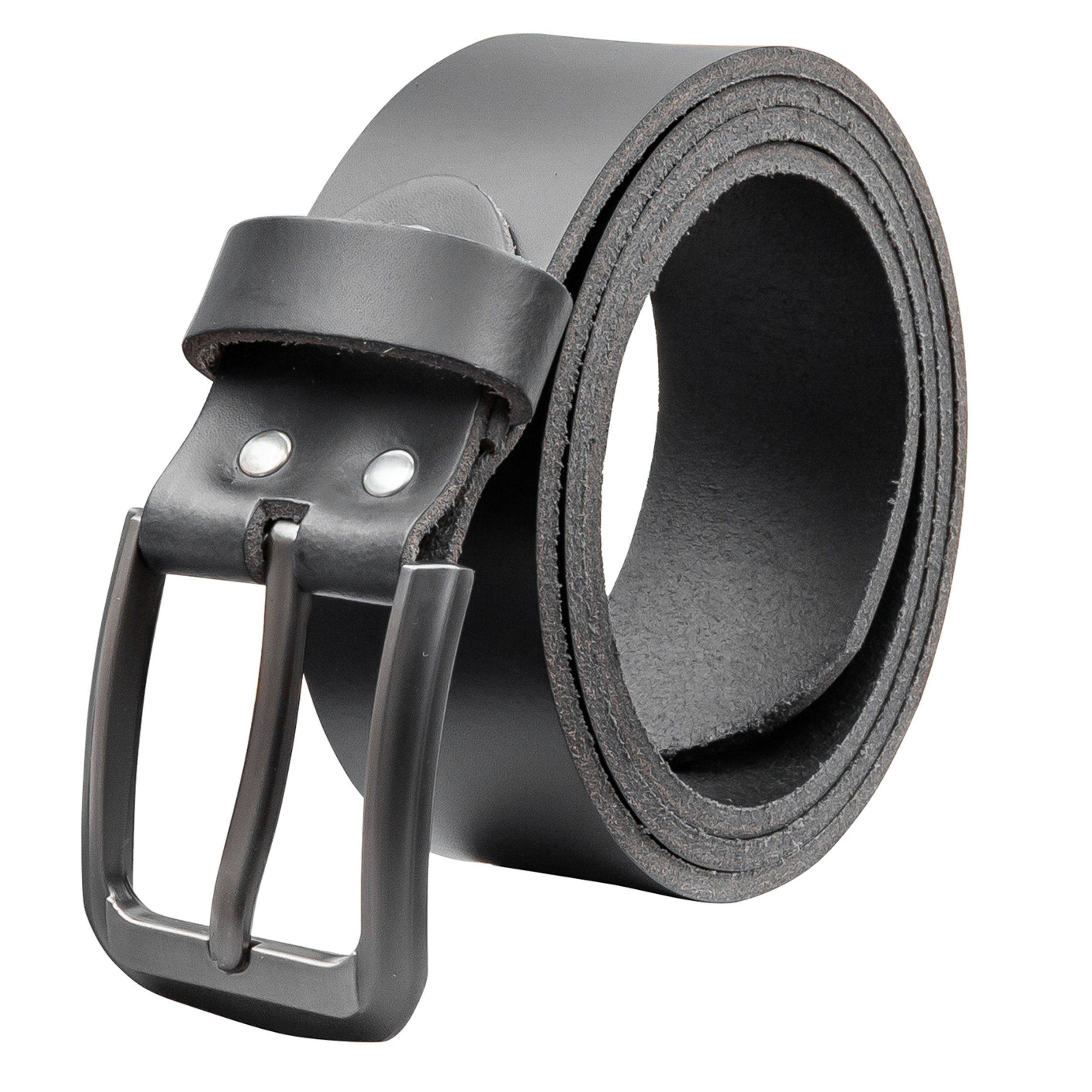 Ledergürtel OM55-PL-Schwarz