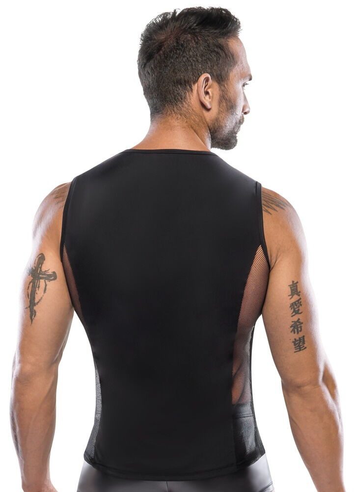 Svenjoyment Muskelshirt Shirt mit Schnürung - schwarz (1-tlg) Kombiniert mit Netz