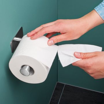 bremermann Toilettenpapierhalter Bad-Serie PIAZZA tape – Toilettenpapierhalter 2in1 selbstklebend