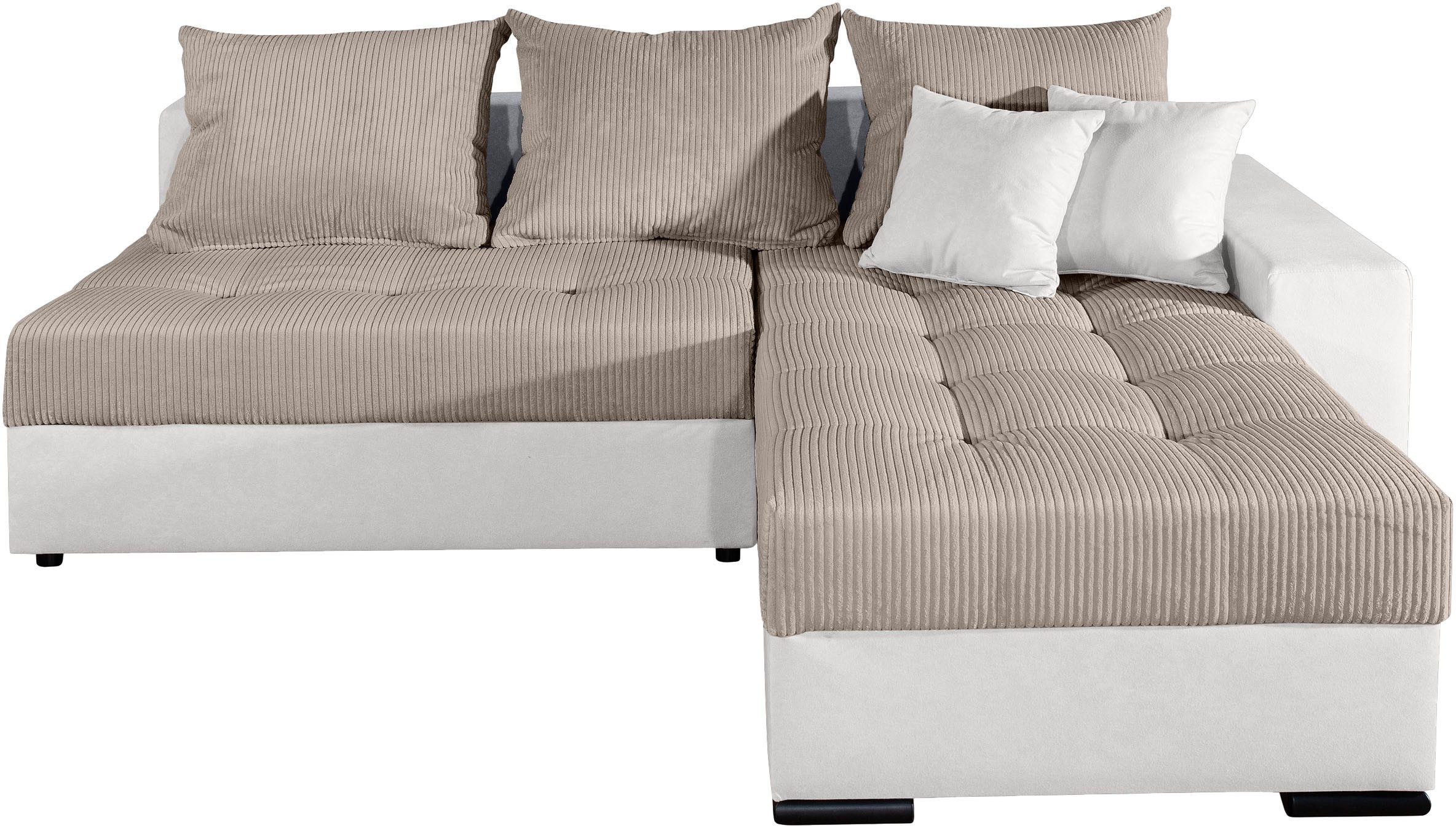 COLLECTION AB Ecksofa Josy L-Form, B: 214 cm in Cord, Cord-Mix, mit Bettfun günstig online kaufen