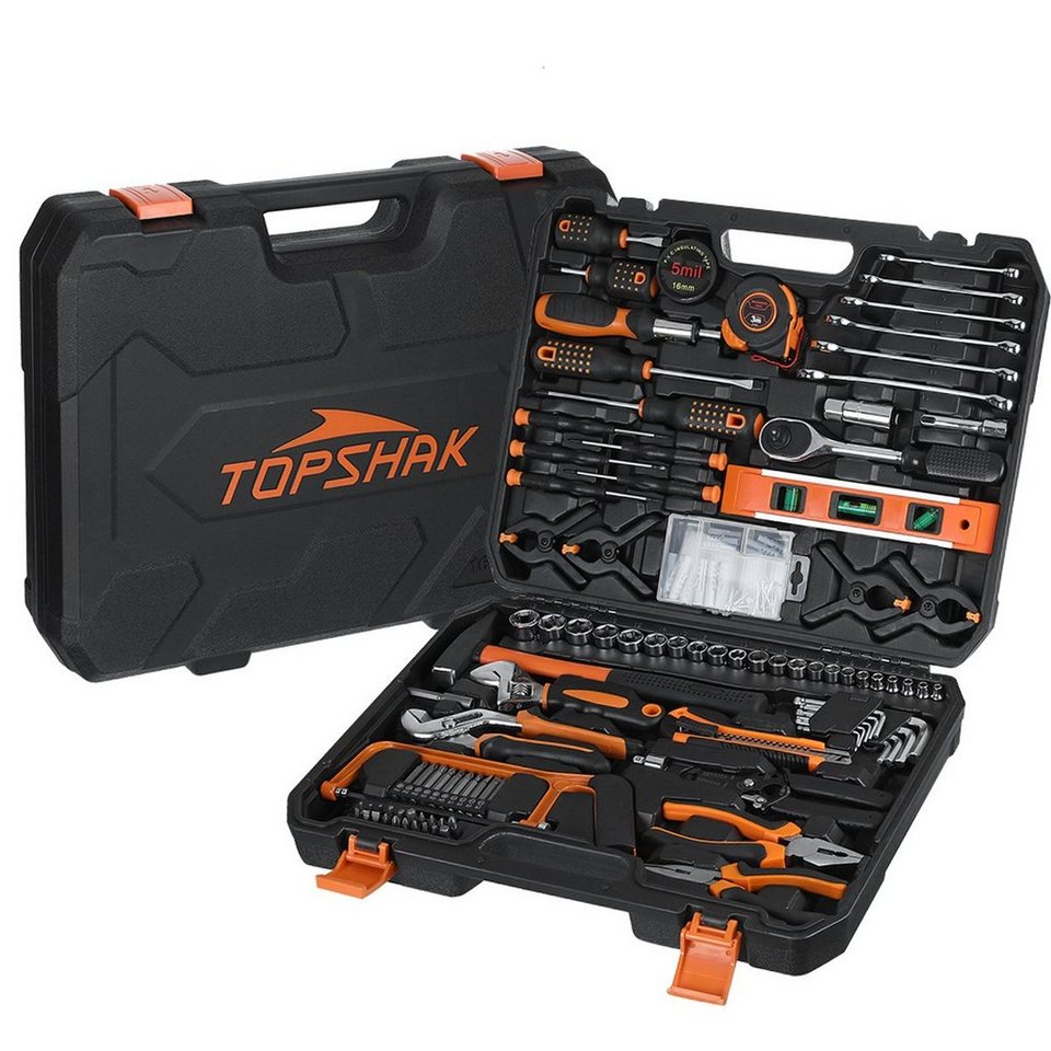 TOPSHAK Werkzeugset, (168-St), Multifunktionaler Werkzeugkoffer Haushalt