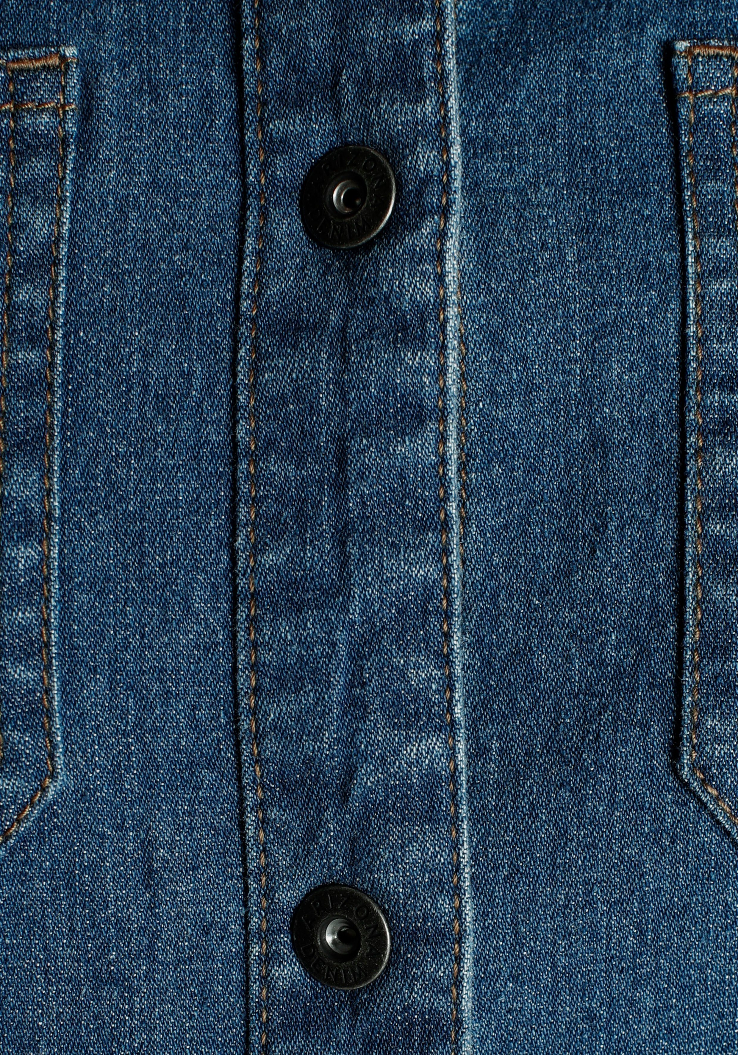 Arizona - used Hemdjacke Denim Shacket geschnitten dark Weiter blue Jeansjacke