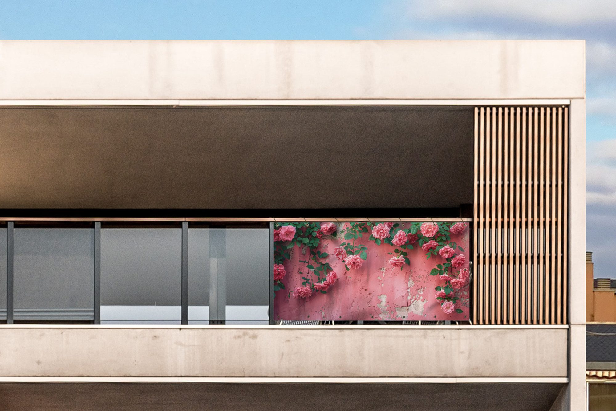 MuchoWow Balkonsichtschutz Rosa - Blumen - günstig online kaufen
