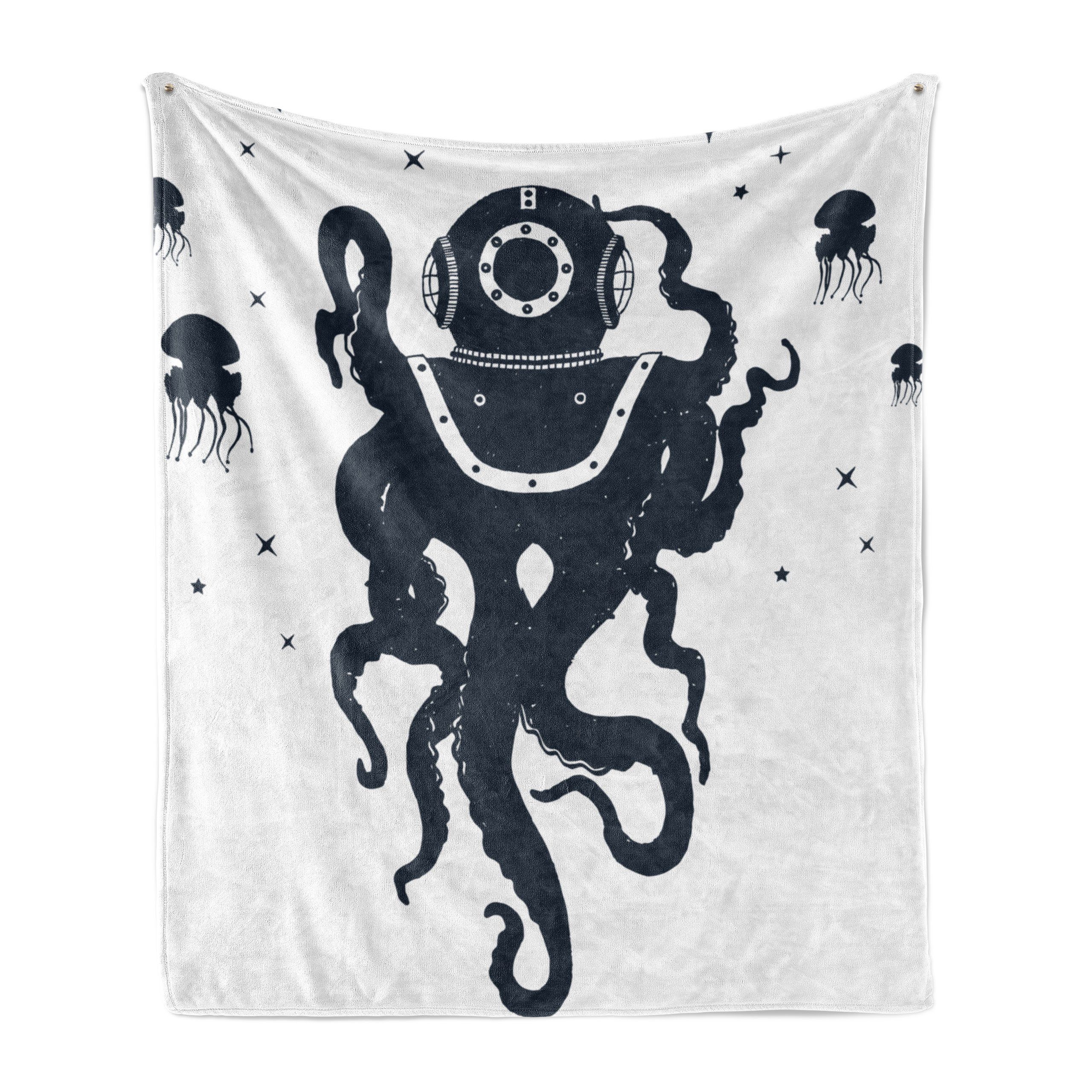 Wohndecke Gemütlicher Plüsch für den Innen- und Außenbereich, Abakuhaus, Vintage Nautical Tattoo Octopus-Kostüm