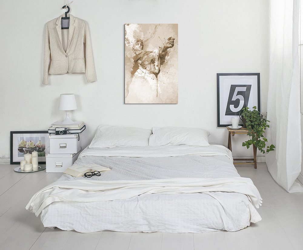 Sinus Art Leinwandbild Griechische Statue I 90x60cm Aquarell Art Leinwandbi günstig online kaufen